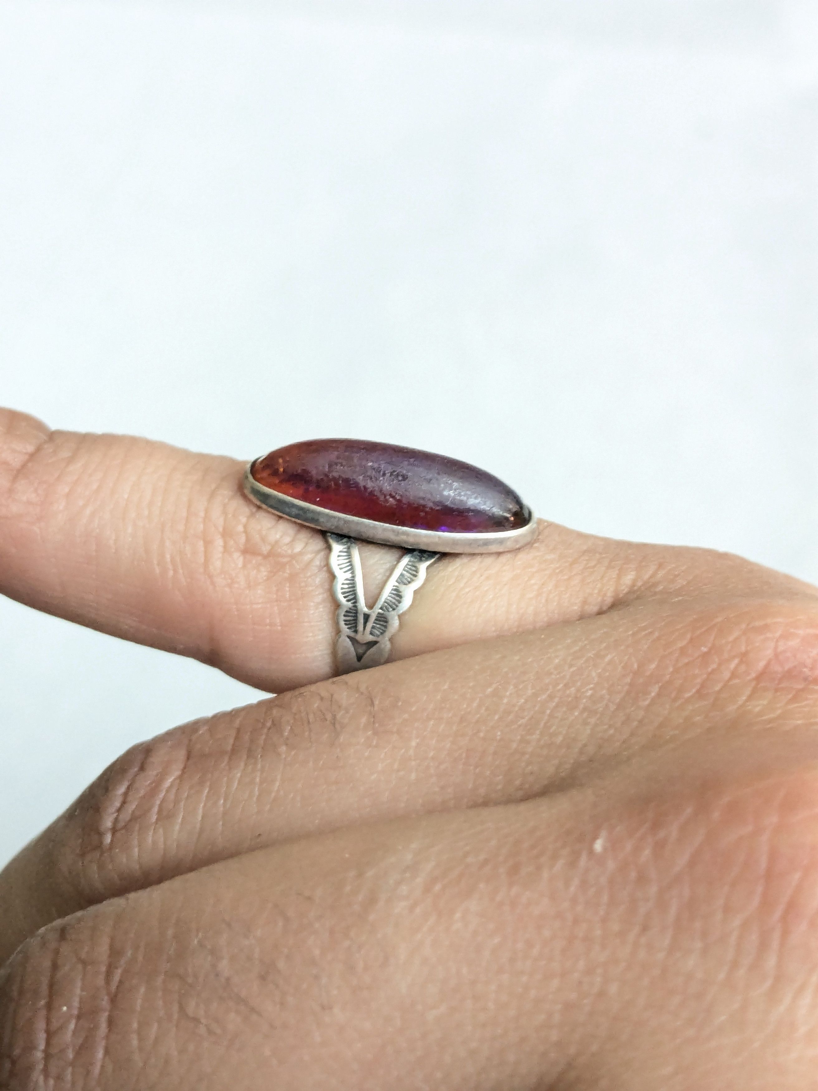 Jewelry Vintage Sterling Silver Ring Dragons Breath 5.25 Native Size ONE SIZE - 10 Thumbnail