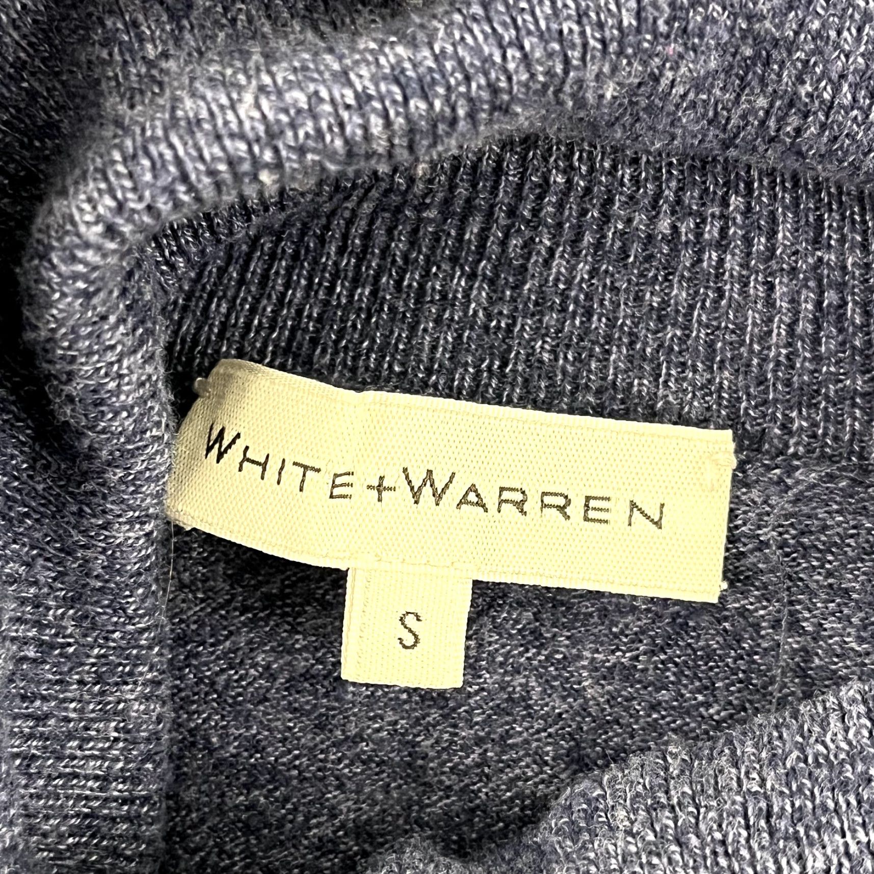 White + Warren WHITE + WARREN Sweater Womens Small Blue Turtle Neck Pullover Silk Nylon Stretch Size S / US 4 / IT 40 - 2 Thumbnail