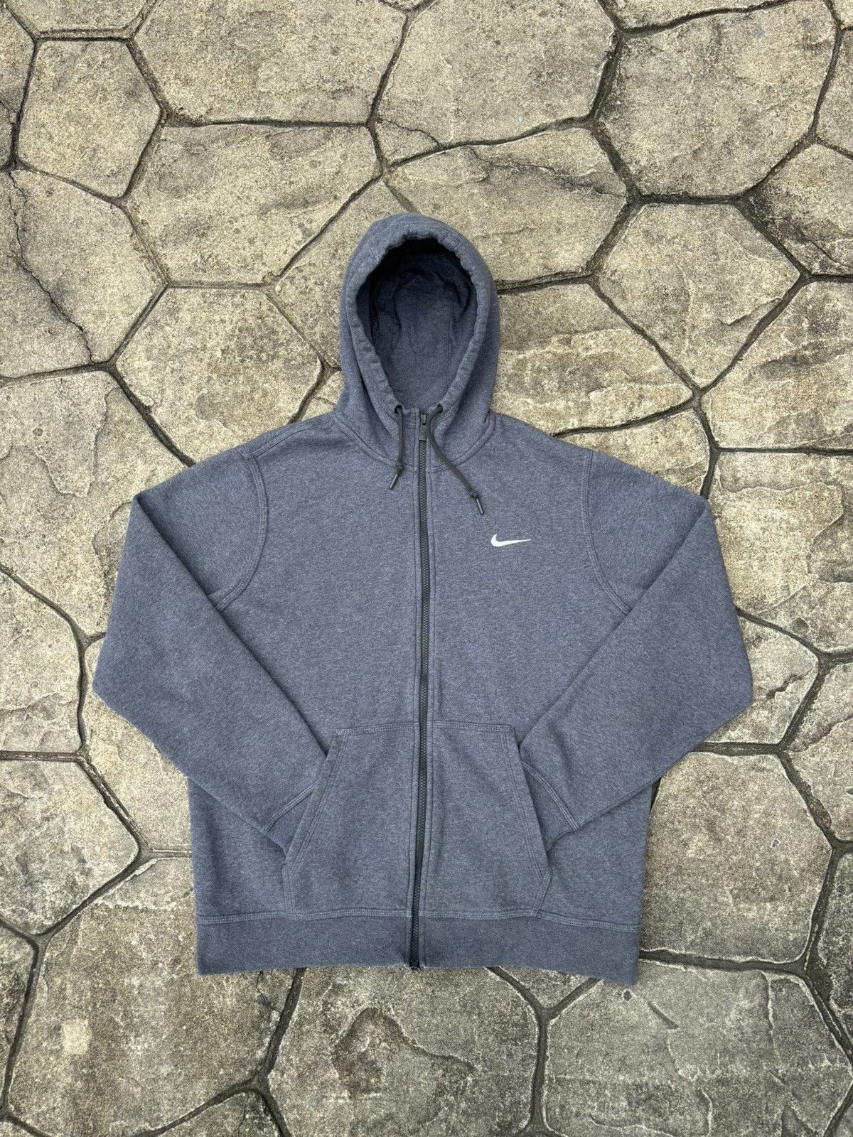 Nike × Vintage Y2K Nike Casual Heather Grey Zip Up Hoodie Size US XL / EU 56 / 4 - 1 Thumbnail
