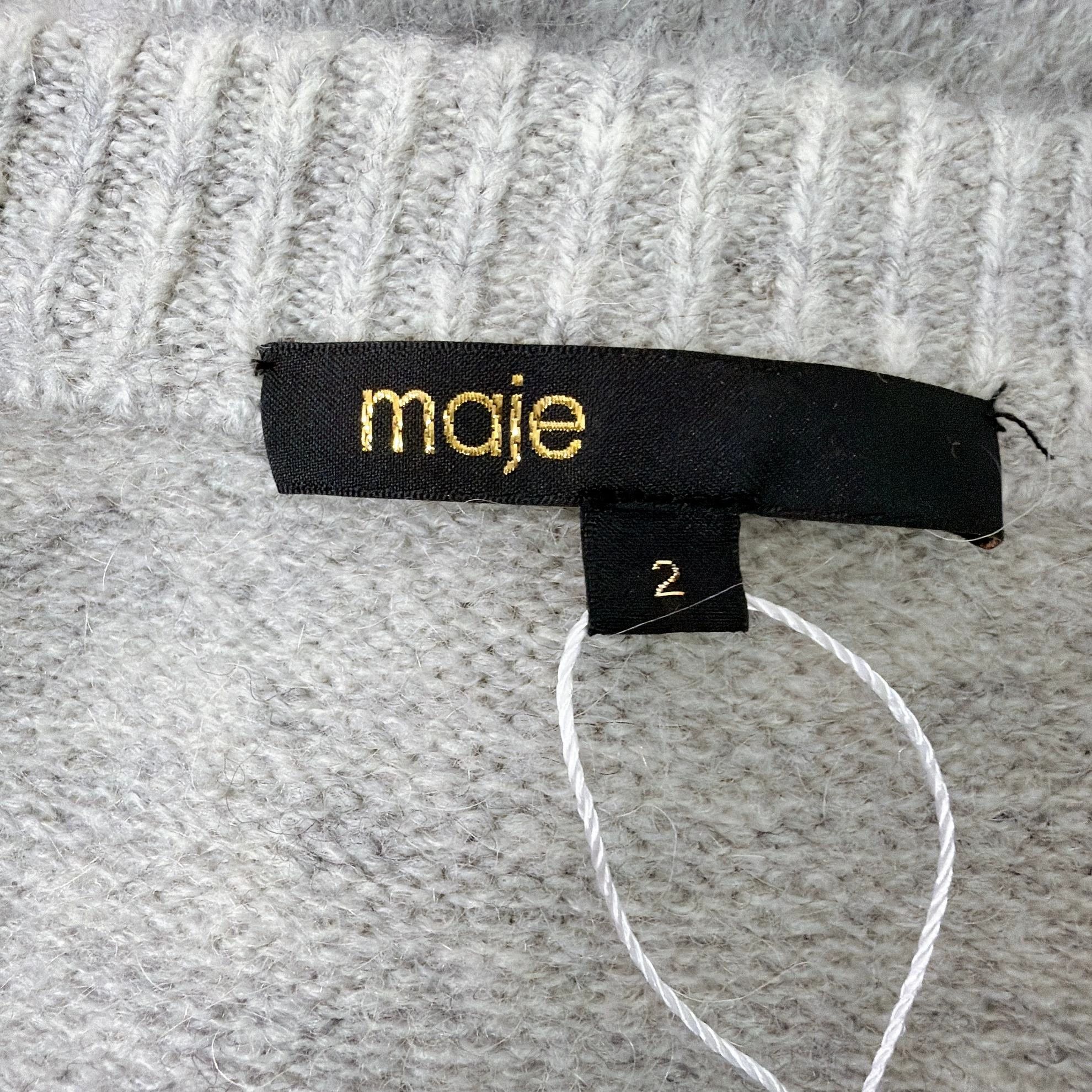 Maje Maje Gray Pearl-Embellished Knit Cardigan Size 2 Size XS / US 0-2 / IT 36-38 - 7 Thumbnail