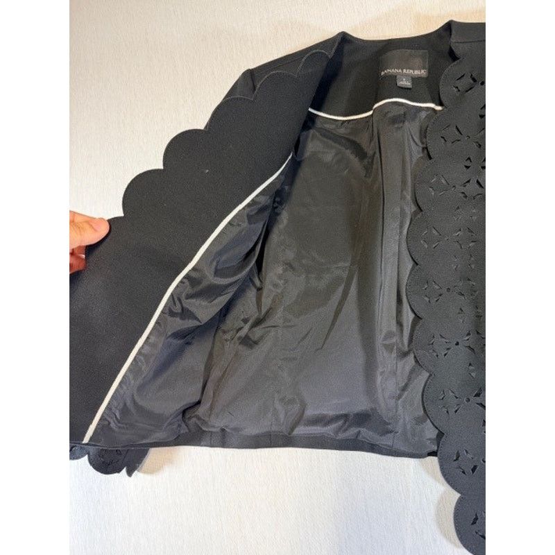 Banana Republic Banana Republic Blazer Jacket Size 2 Black Cropped Women Size XS / US 0-2 / IT 36-38 - 5 Thumbnail