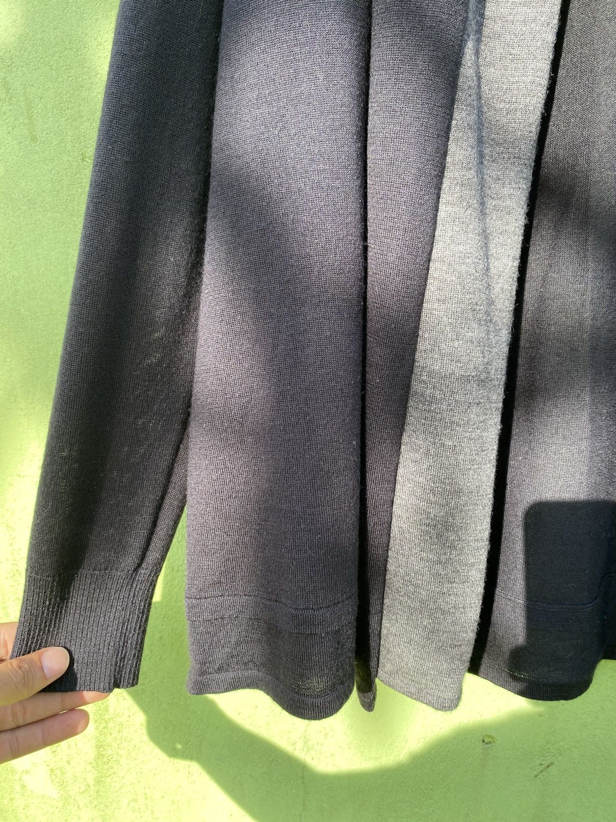 Japanese Brand Plasis Shawl Collar Knit Cardigan Dark Navy Minimalist Japan Size US M / EU 48-50 / 2 - 5 Thumbnail