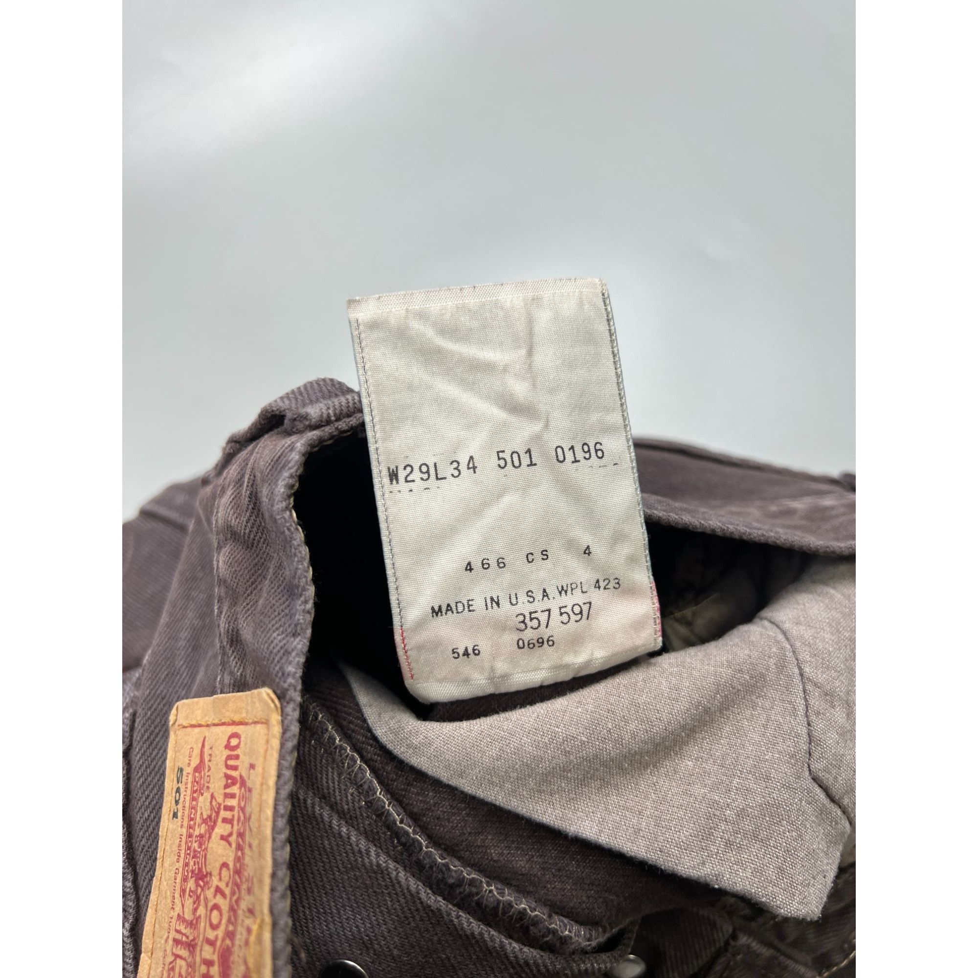 Levi's Levi’s 501 Made in USA Brown Denim Jeans Pants (Y0938) Size US 29 - 11 Thumbnail