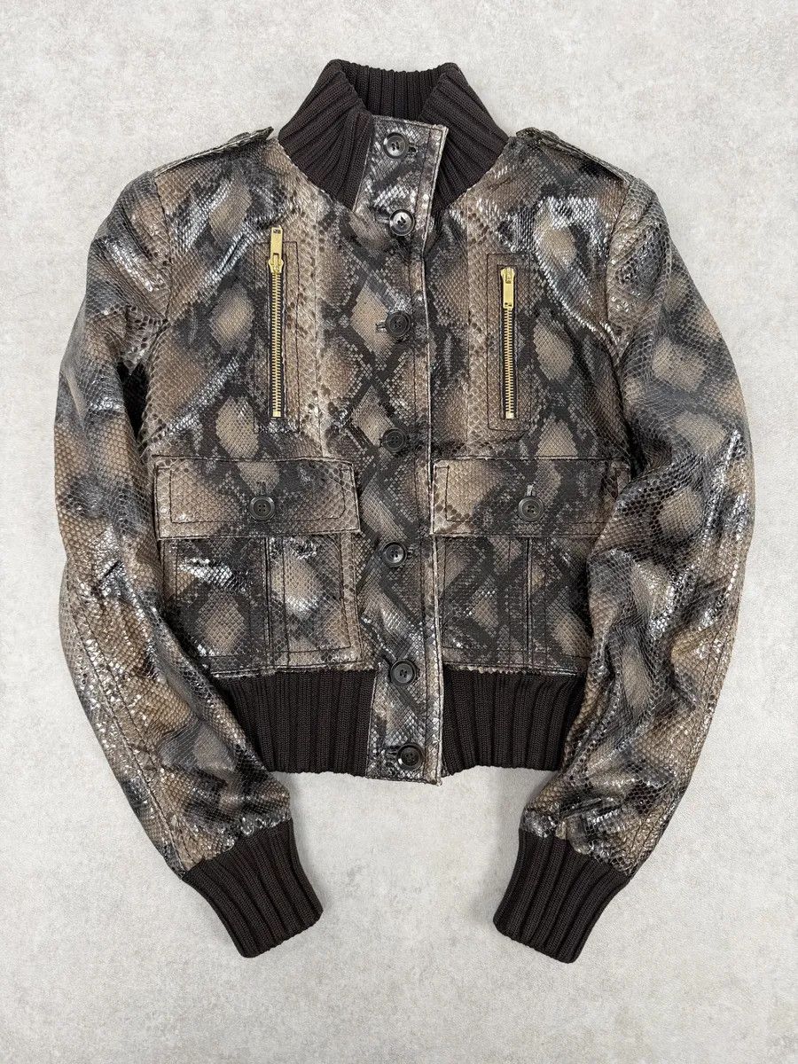 Gucci SS2009 Gucci Madonna Python Leather Jacket by Frida Giannini Size XS / US 0-2 / IT 36-38 - 1 Thumbnail