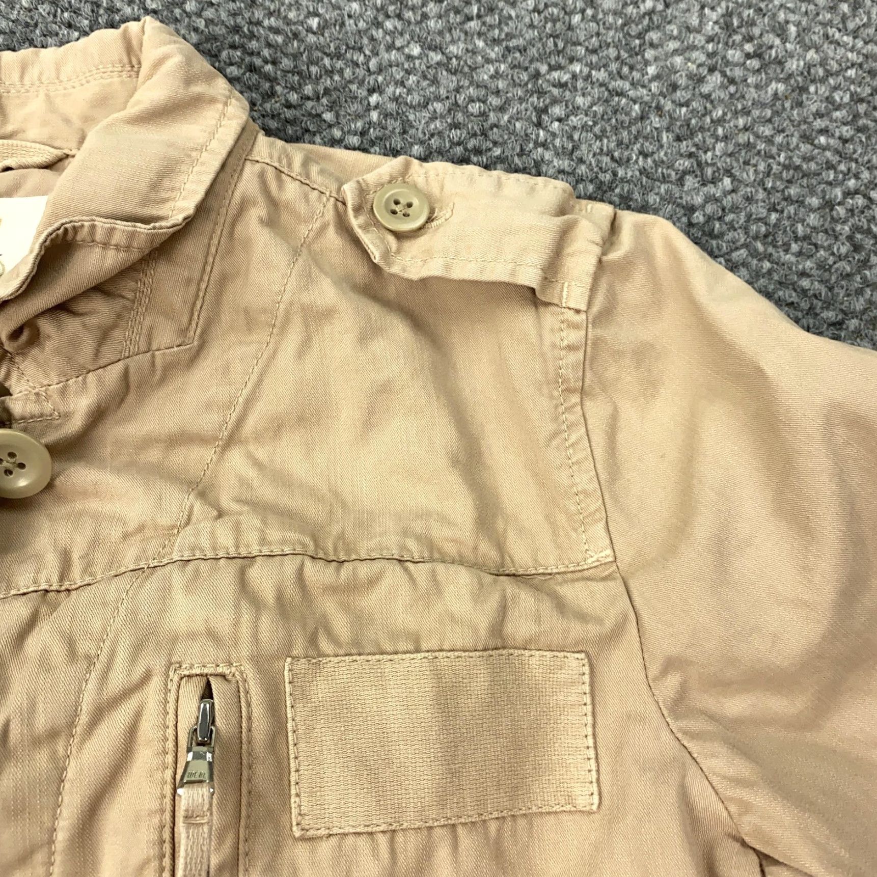 J.Crew J.Crew Military Jacket Mens Medium Twill Utility Casual Field Coat Beige Size M / US 6-8 / IT 42-44 - 3 Thumbnail