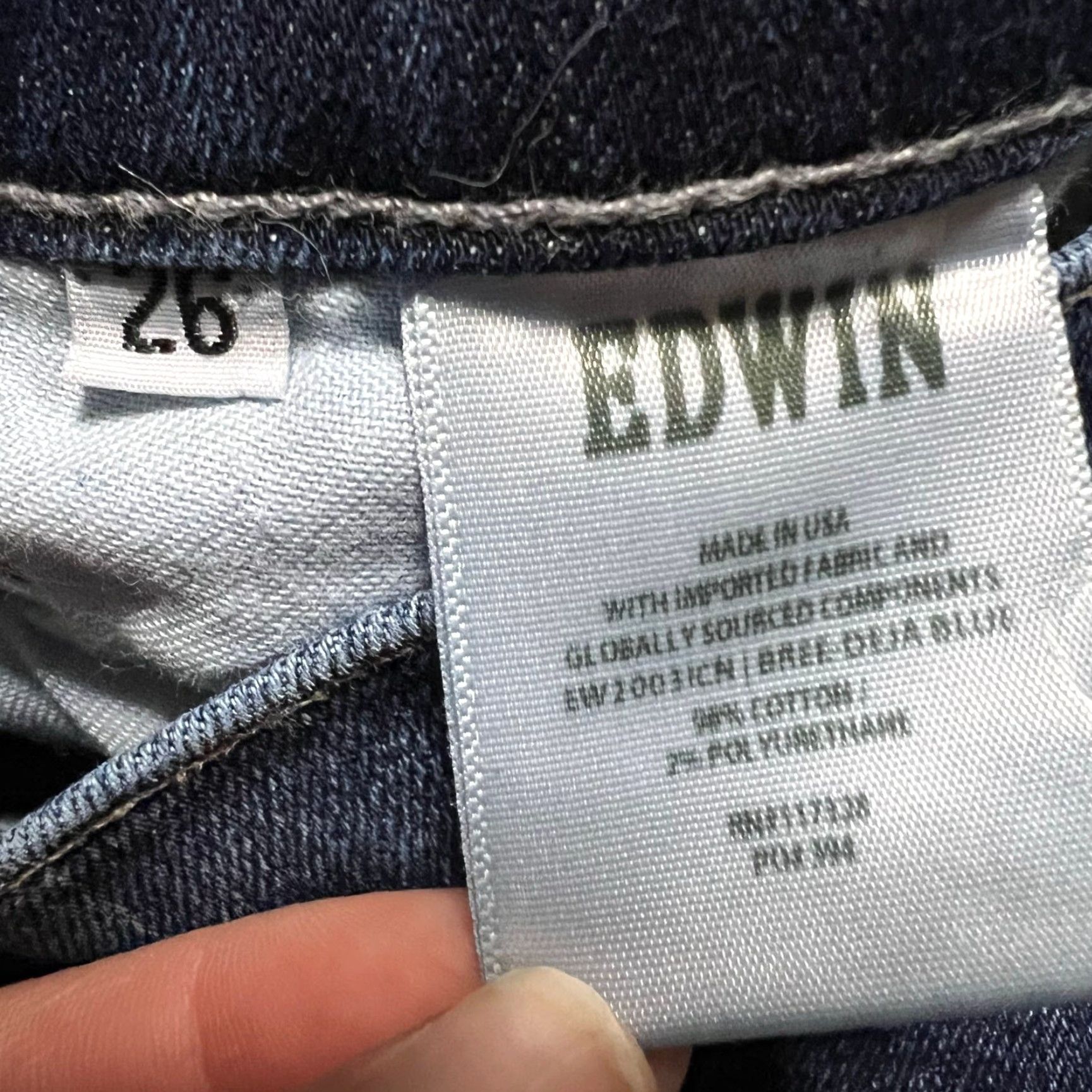 Edwin EDWIN Jeans Womens 26 Slim Straight Denim Mid Rise Cropped Pants 26x26 Blue Womens Regular Cropped Jeans Size 26" / US 2 / IT 38 - 6 Thumbnail