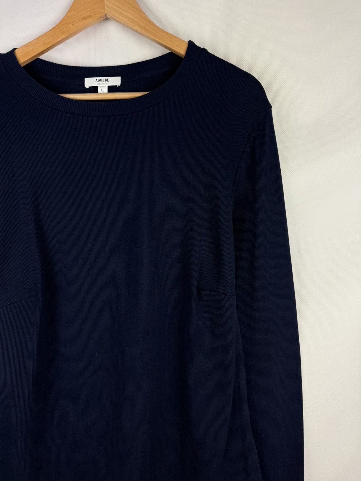 Agolde Agolde Men’s Long Sleeve Rib Crew Neck Tee T Shirt USA Made Size US XL / EU 56 / 4 - 5 Thumbnail