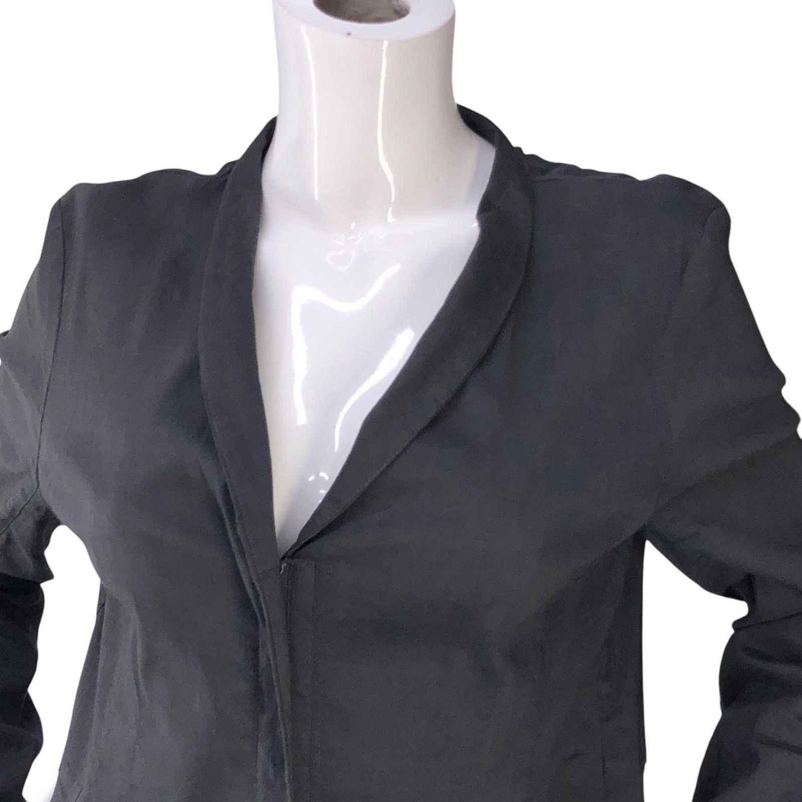 Eileen Fisher Eileen Fisher Blazer M Charcoal Linen Blend Jacket Stretch Size M / US 6-8 / IT 42-44 - 2 Thumbnail