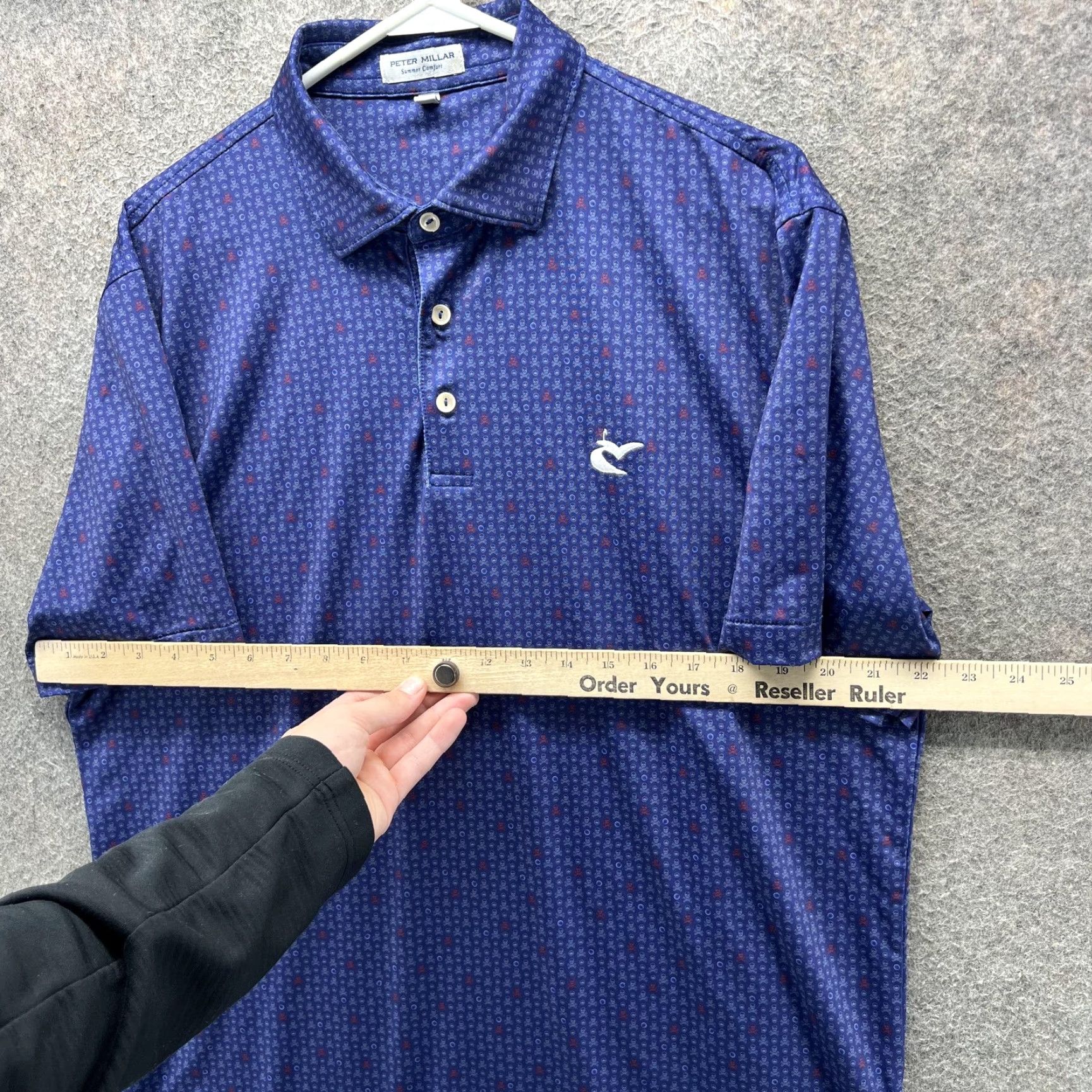 Peter Millar Peter Millar Polo Shirt Mens M Blue Summer Comfort Geometric Golf Stretch Shirt Menss Size US M / EU 48-50 / 2 - 5 Thumbnail