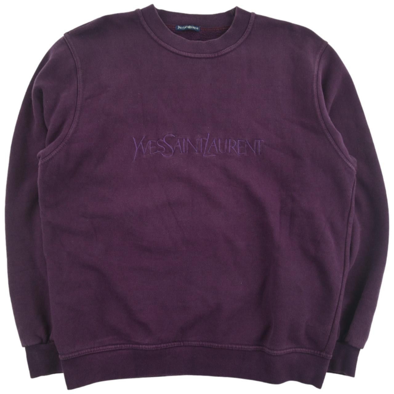 image of Vintage YSL YVES Saint Laurent Sweatshirt Size S in Purple, Men's