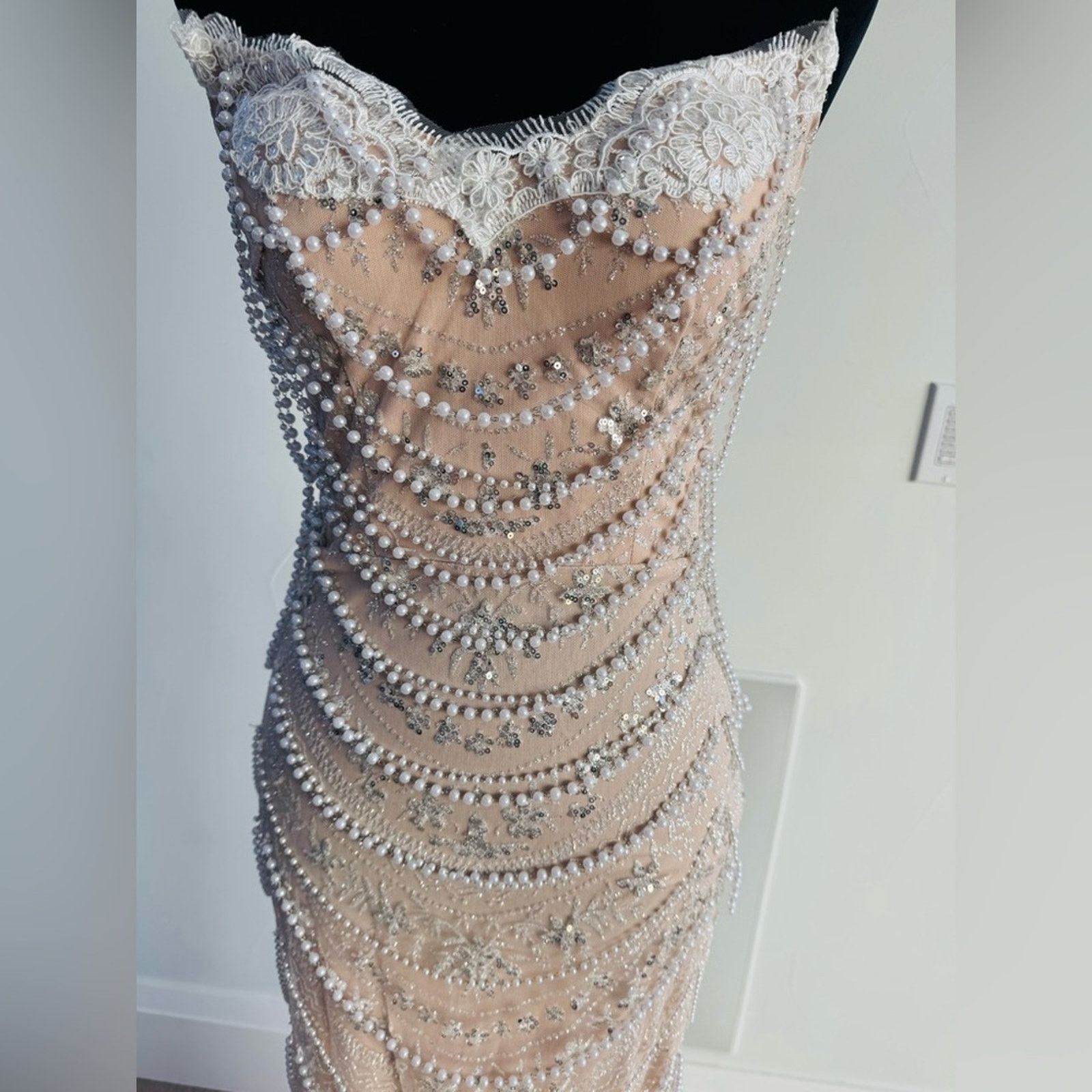 Other Strapless Beaded Evening Gown Wedding Prom Dress size S Size S / US 4 / IT 40 - 4 Thumbnail