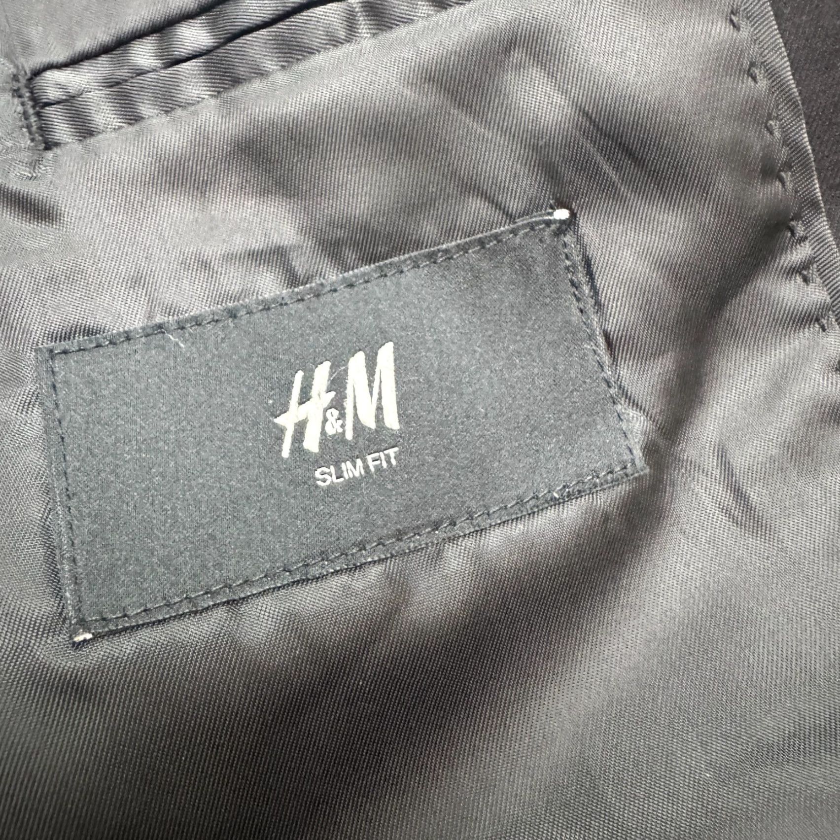 H&M H&M Slim Fit Blazer Suit Jacket Mens 40R Black Notch Lapel Single Vented Work Shirt Size 40R - 4 Thumbnail