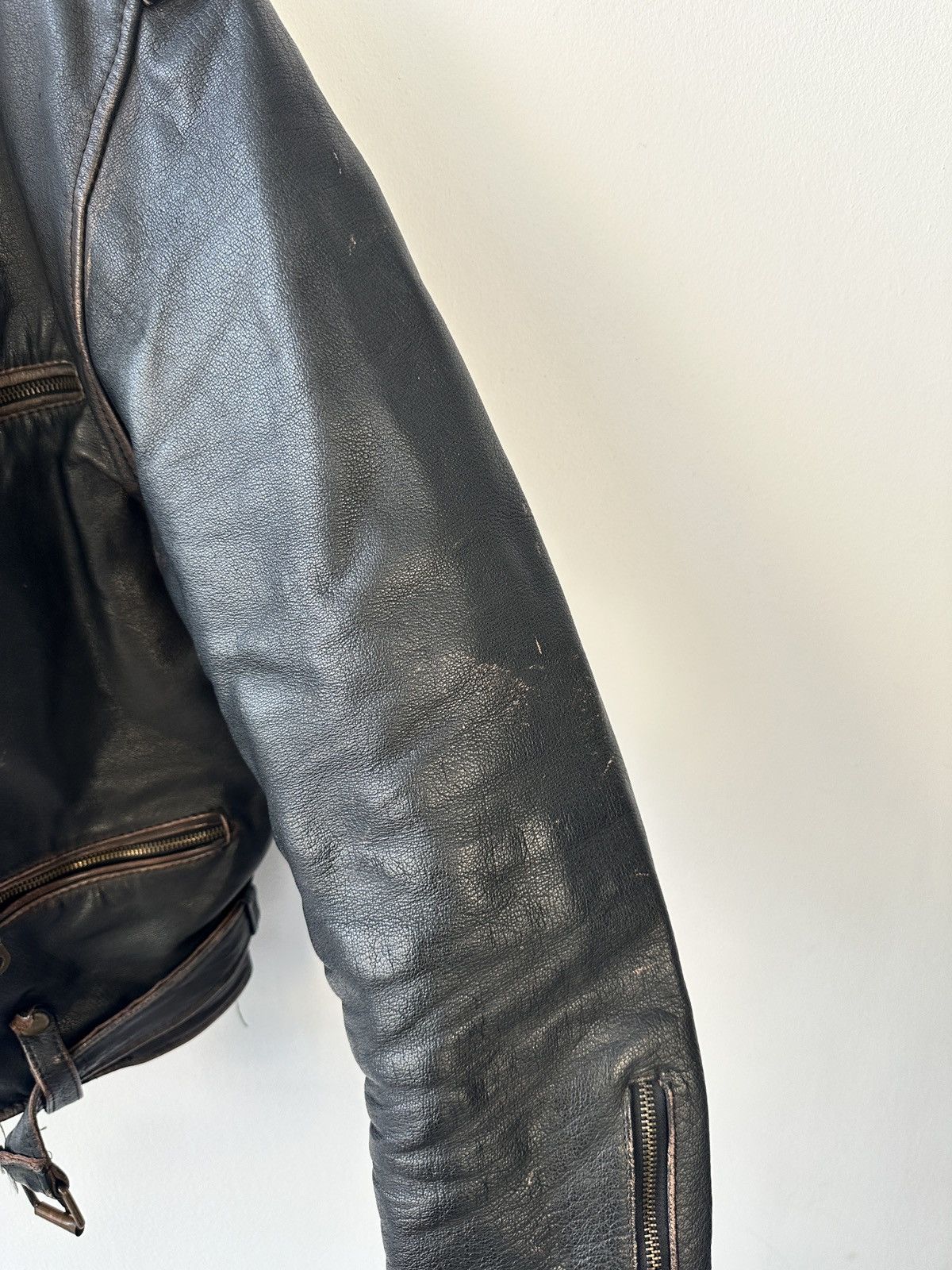 Leather RARE Newport World Cup 1994 Leather Biker Jacket Distressed Size US XL / EU 56 / 4 - 8 Thumbnail