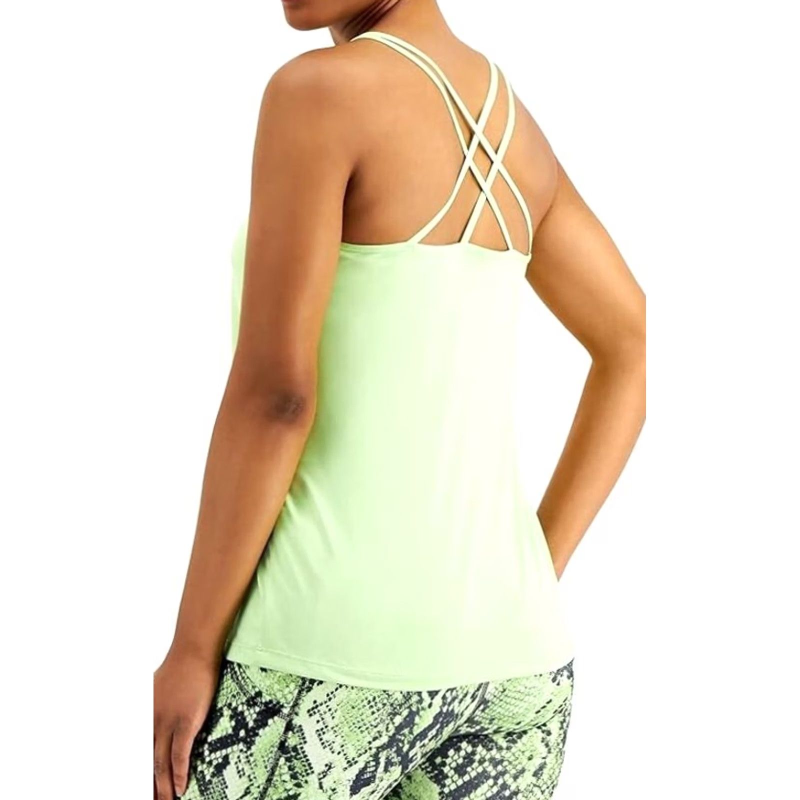Vintage Ideology Tank - Strappy Back Scoop Neck 2XL Green, Pistachio, Polyester Blend, Casual Sleeveless Shirt Women, Regular Fit, Yoga/ Gym & Training Size XXL / US 16-18 / IT 52-54 - 2 Thumbnail