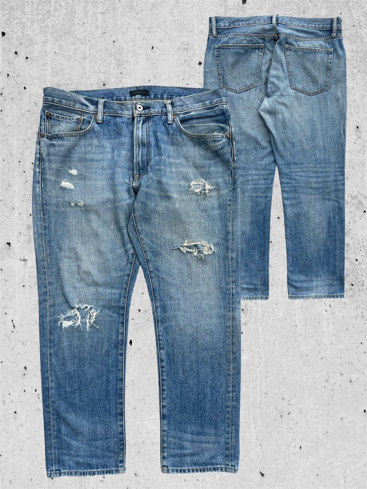 Japanese Brand × Jean × Uniqlo 🔥 Uniqlo Rusty Distressed Denim W30🔥 Size US 30 / EU 46 - 1 Thumbnail