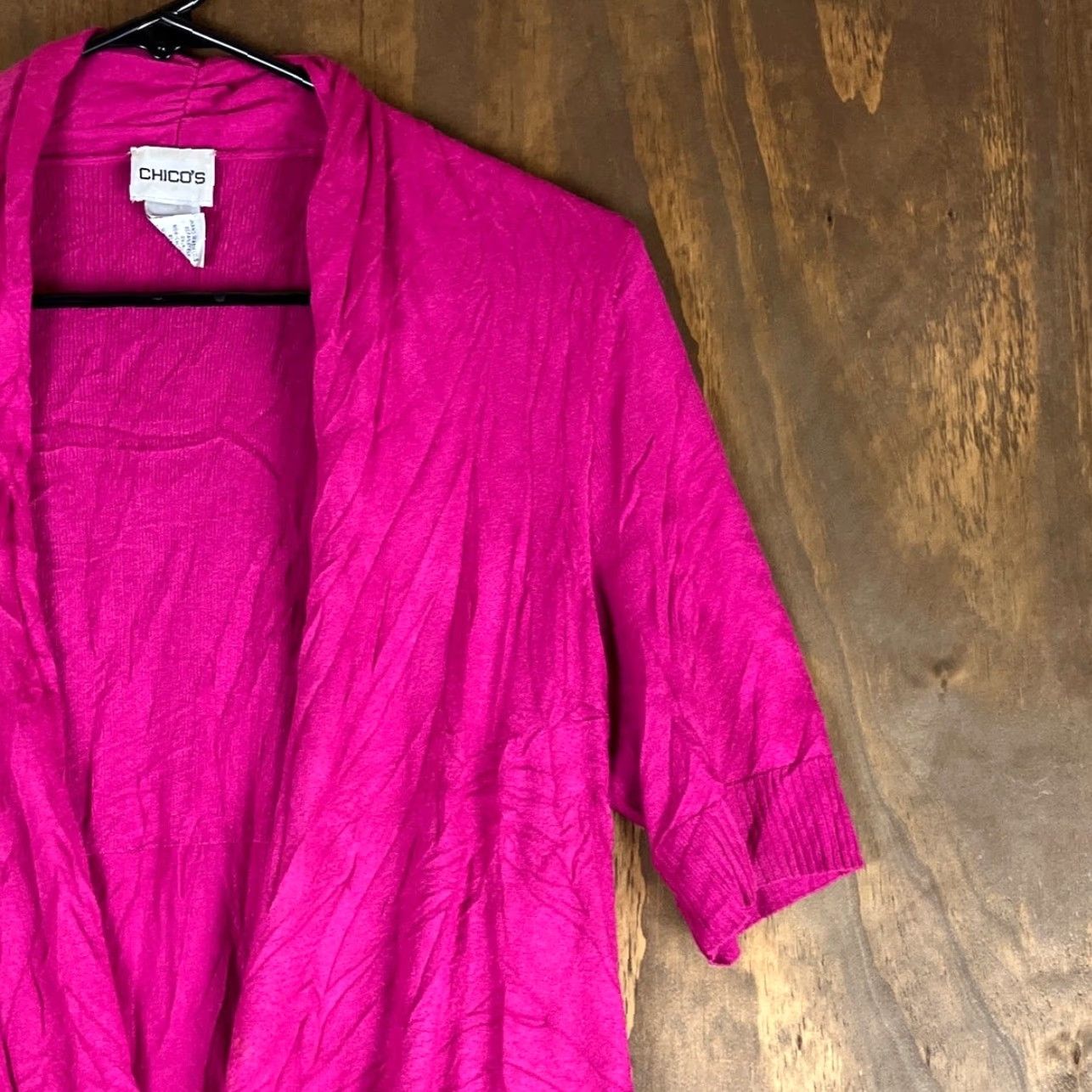 Vintage Chicos Womens Cardigan Sweater Pink Open Front 3/4 Sleeve Stretch Floral Knit Crochet Fall Spring Summer Winter Casual Workwear Womens L Size L / US 10 / IT 46 - 5 Thumbnail