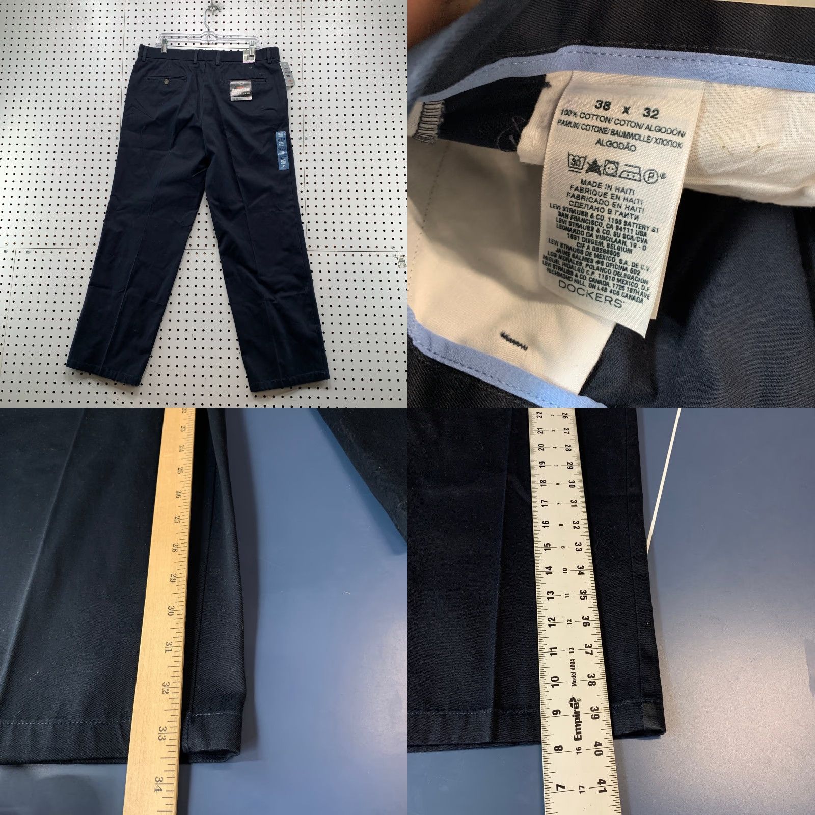 Dockers DOCKERS Pants Khaki Navy Blue Signature Straight Fit 38x32 Mens Casual Regular Size US 38 / EU 54 - 8 Thumbnail