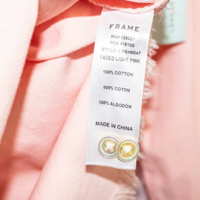 Frame FRAME Denim Corduroy Button up Shirt in Faded Pink Frayed Grailed