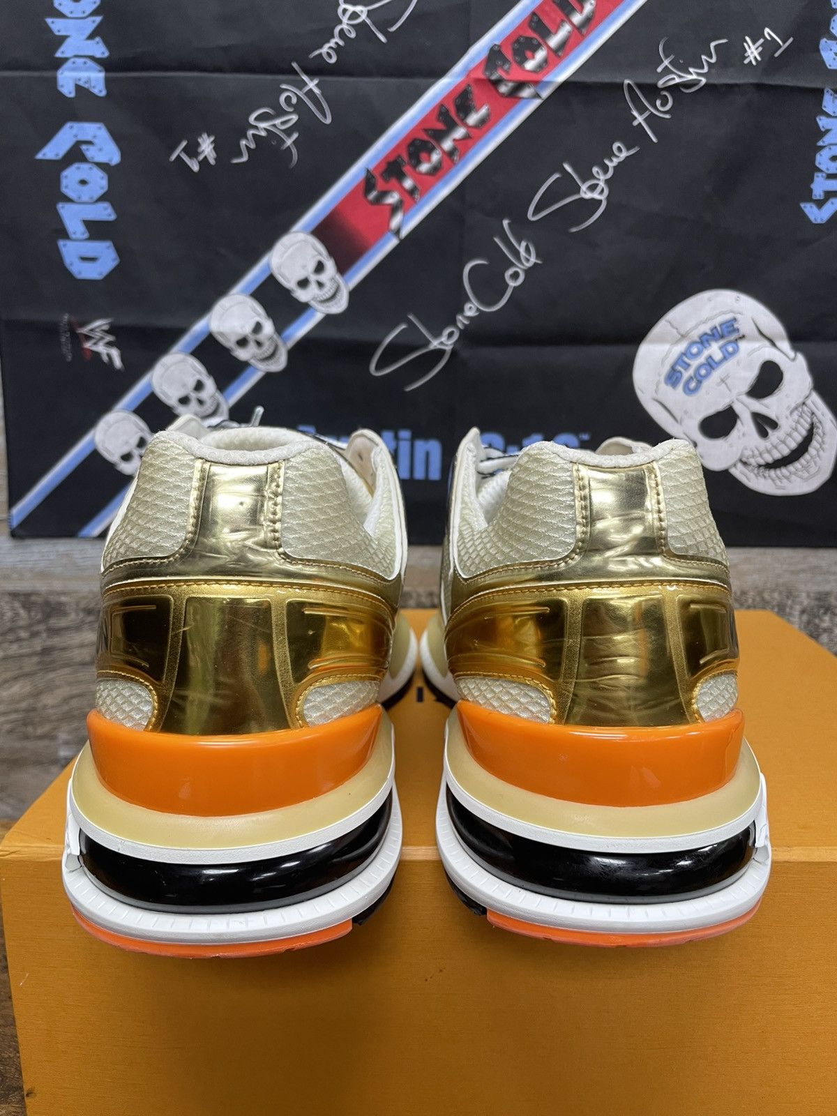 Louis Vuitton 11-Louis Vuitton Metallic Gold Trail Sneaker Size US 11 / EU 44 - 3 Thumbnail