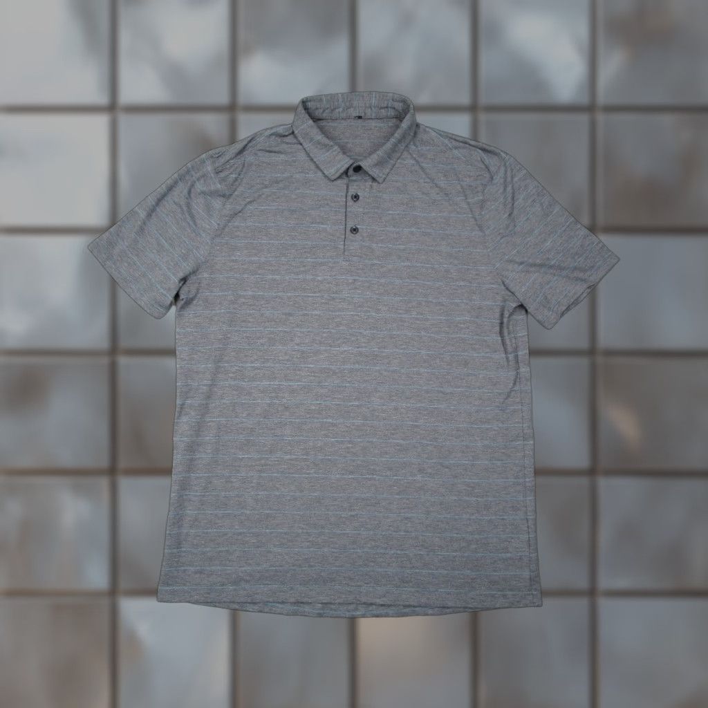 Lululemon Lululemon Shirt Mens Large Blue Striped Polo Golf Beach Active Casual Polo Shirt Size US L / EU 52-54 / 3 - 1 Thumbnail