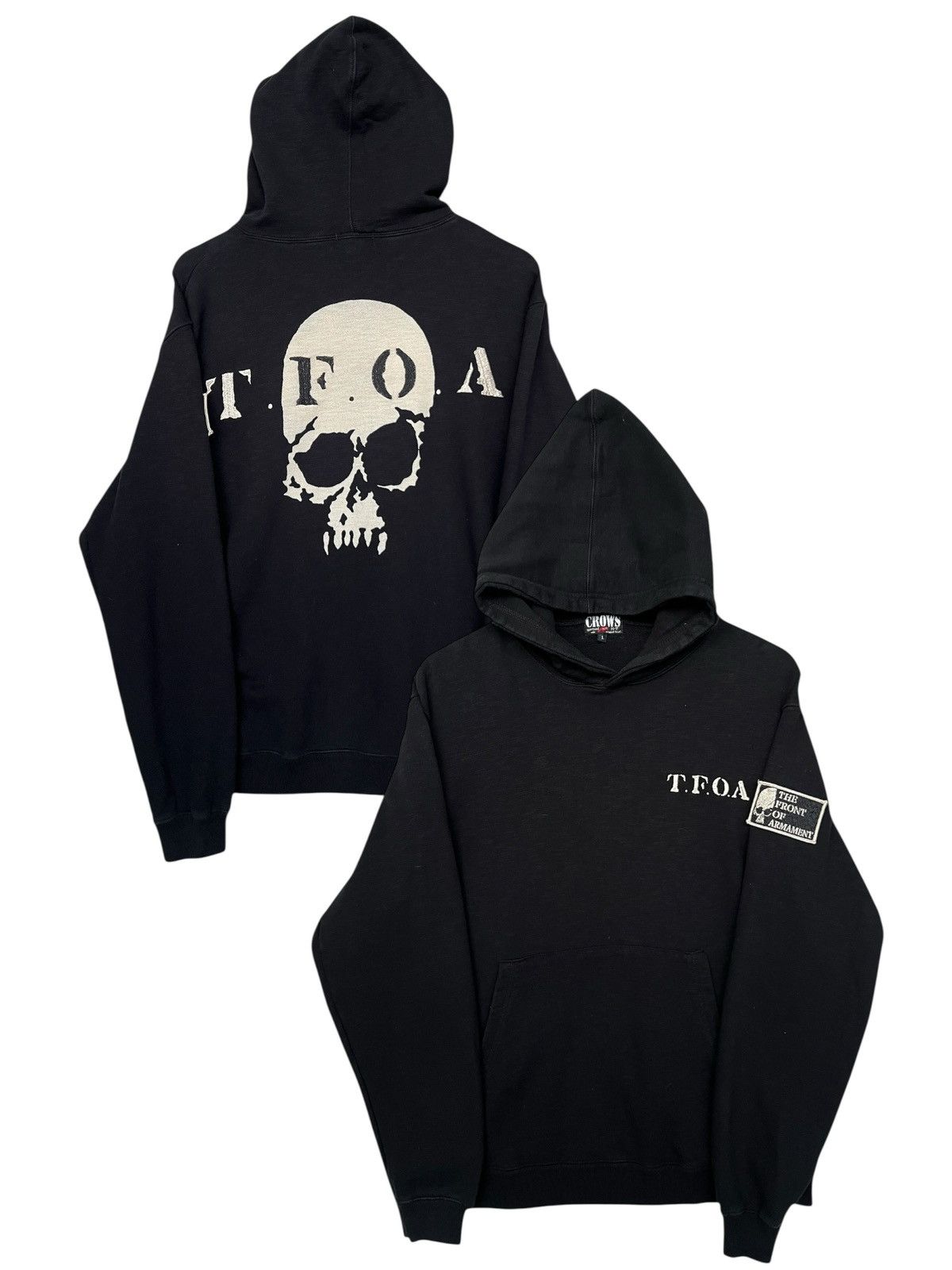 Japanese Brand TFOD Japanese Goth Bones Skull Backhit Black Hoodie Size US M / EU 48-50 / 2 - 1 Thumbnail