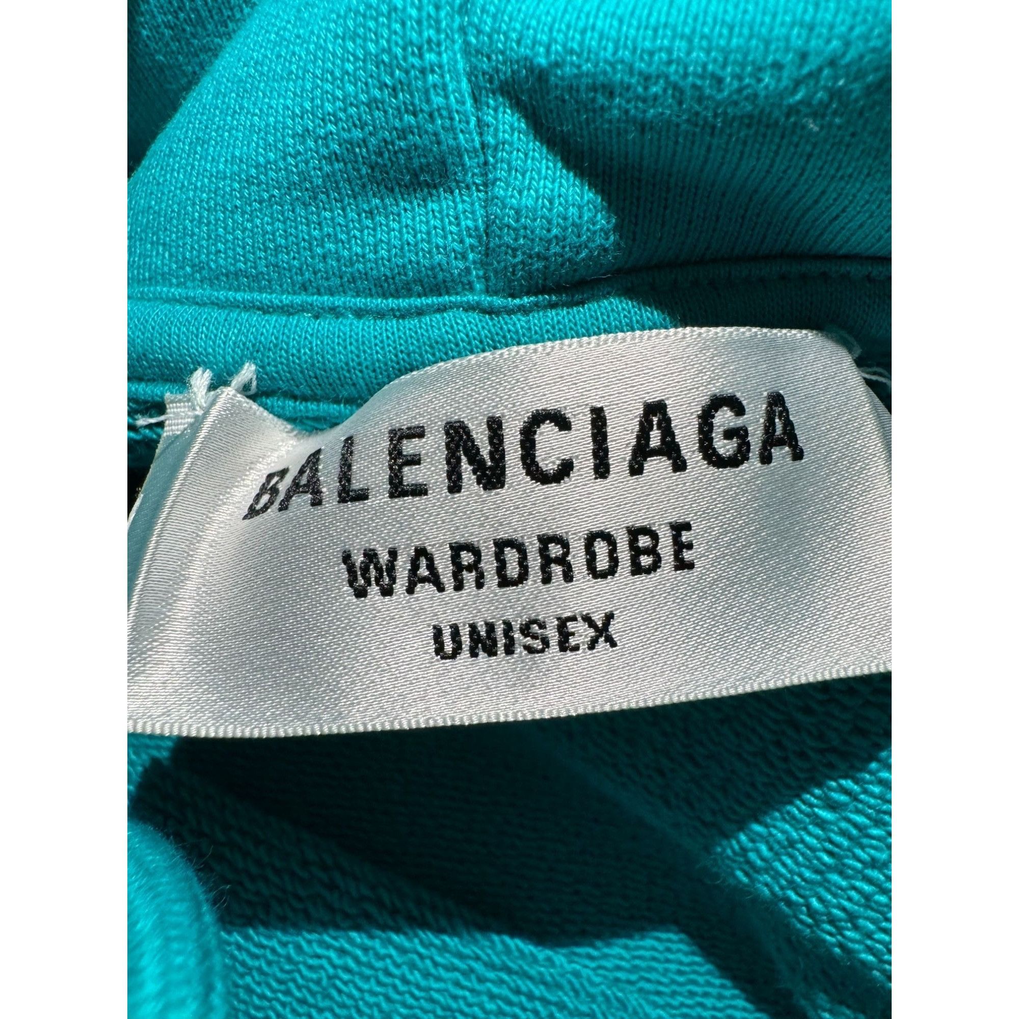 Balenciaga Balenciaga Unisex Wardrobe Oversized Turquoise Hoodie With L Size US XS / EU 42 / 0 - 6 Thumbnail