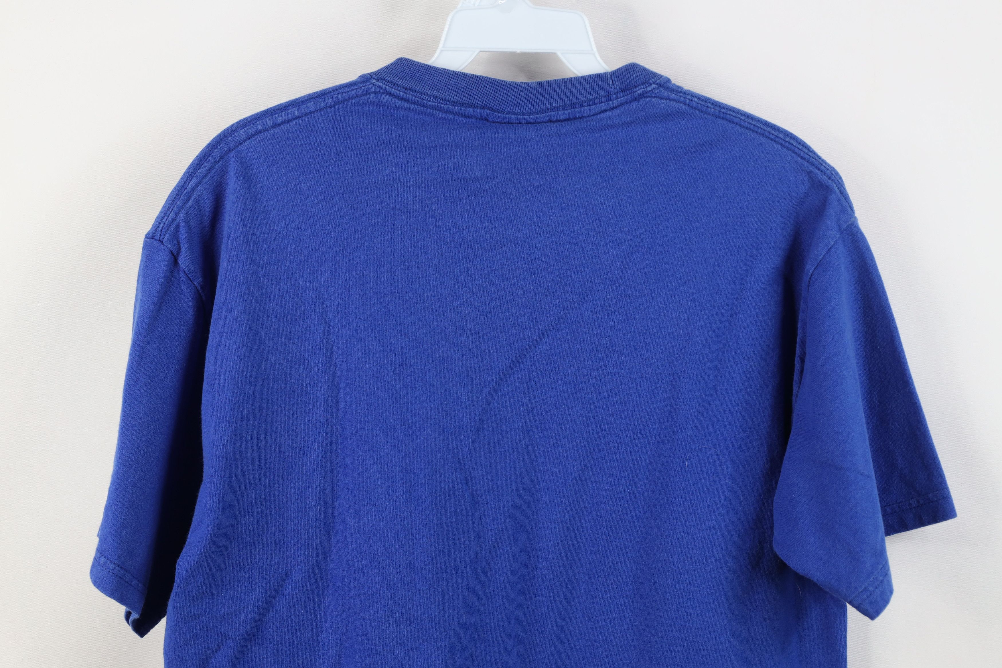 Vintage Vintage 90s Streetwear Blank Heavyweight Cotton T-Shirt Blue Size US M / EU 48-50 / 2 - 11 Thumbnail