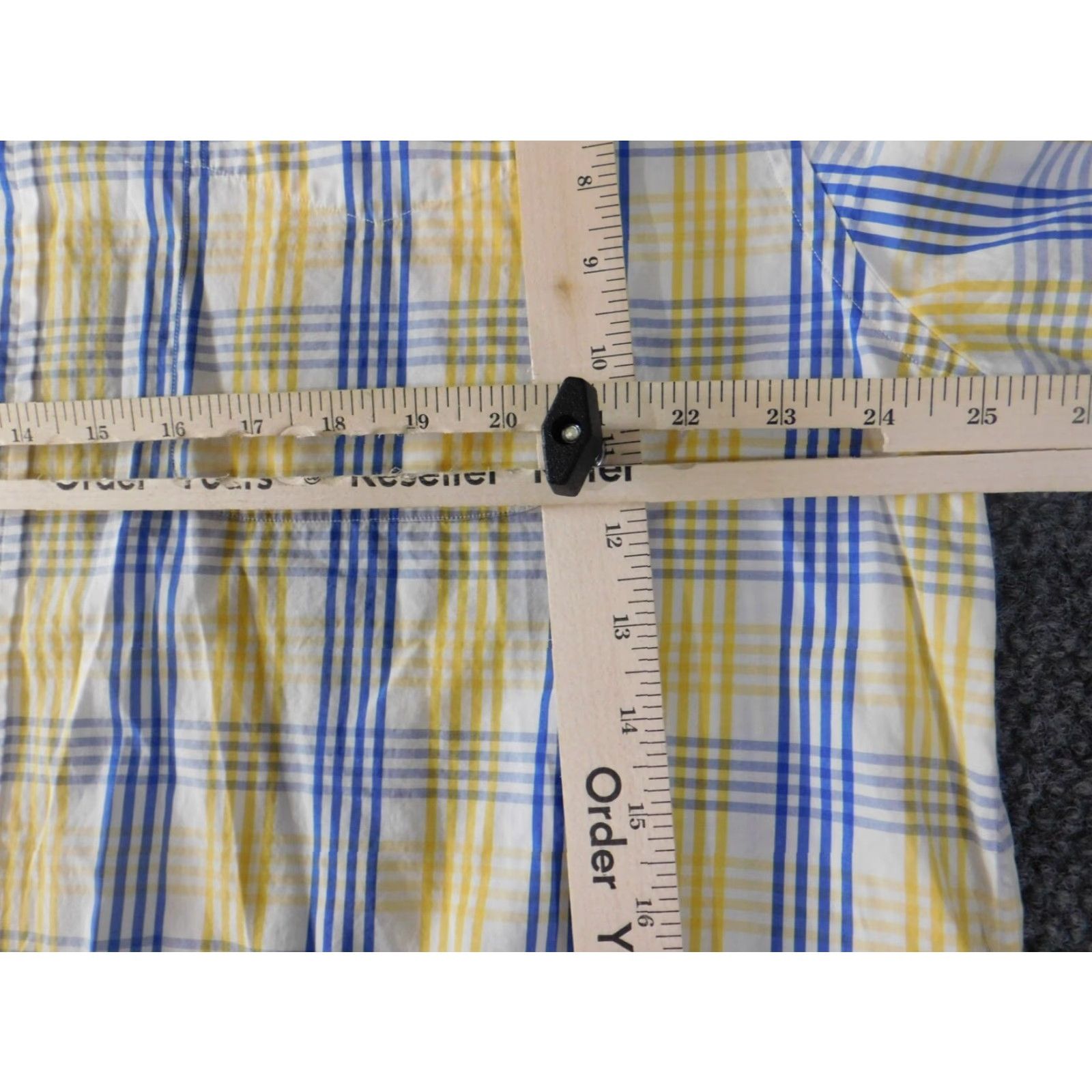 Cremieux Daniel Cremieux Mens Shirt XL Yellow Plaid Button-Up Knit Cotton Regular Short Sleeve Collared Button-Down Size US XL / EU 56 / 4 - 5 Thumbnail