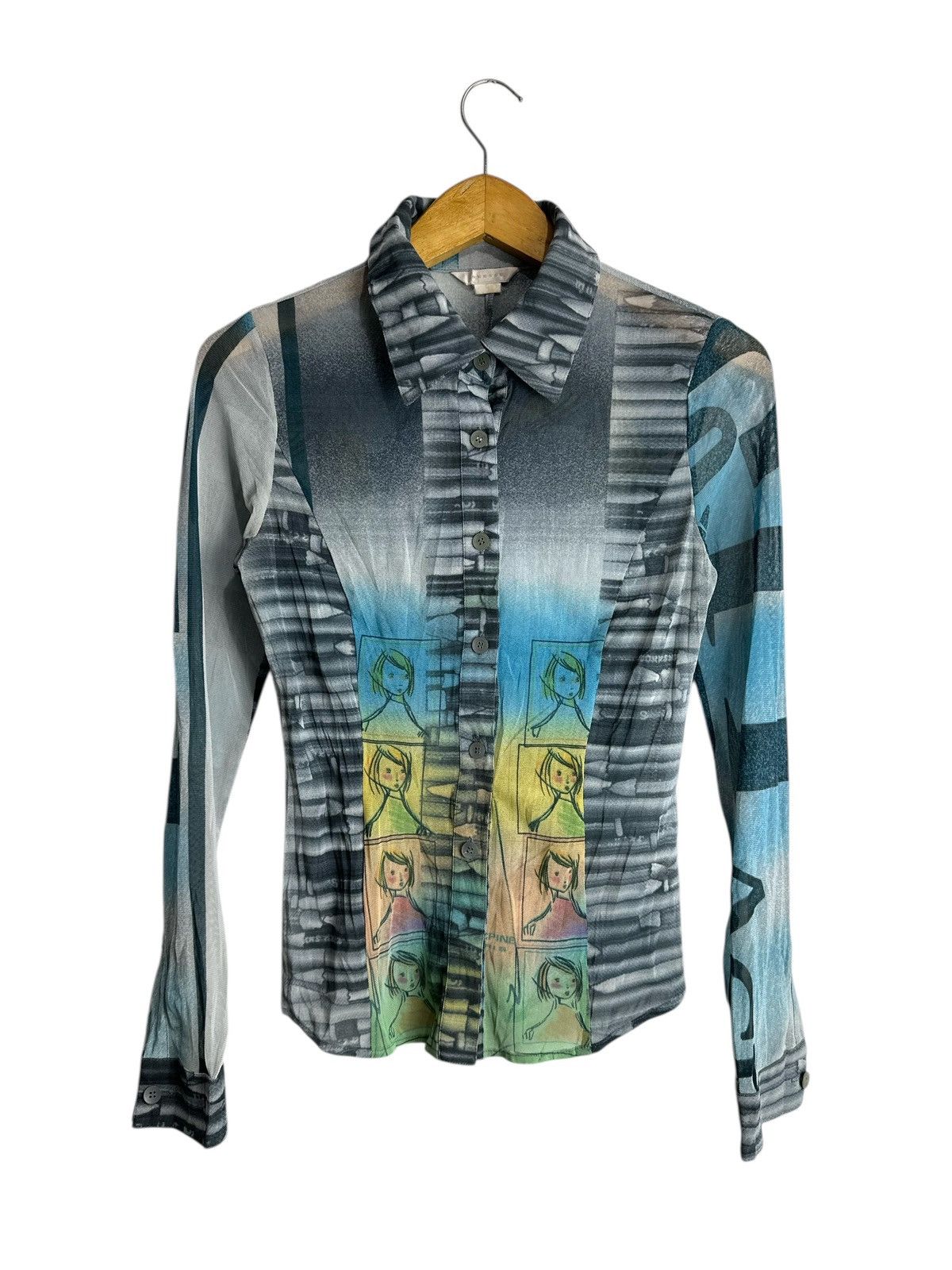 20471120 DEESSE SHIRT BUTTON AOP JEAN PAUL GAULTIER STYLE Size XS / US 0-2 / IT 36-38 - 1 Thumbnail