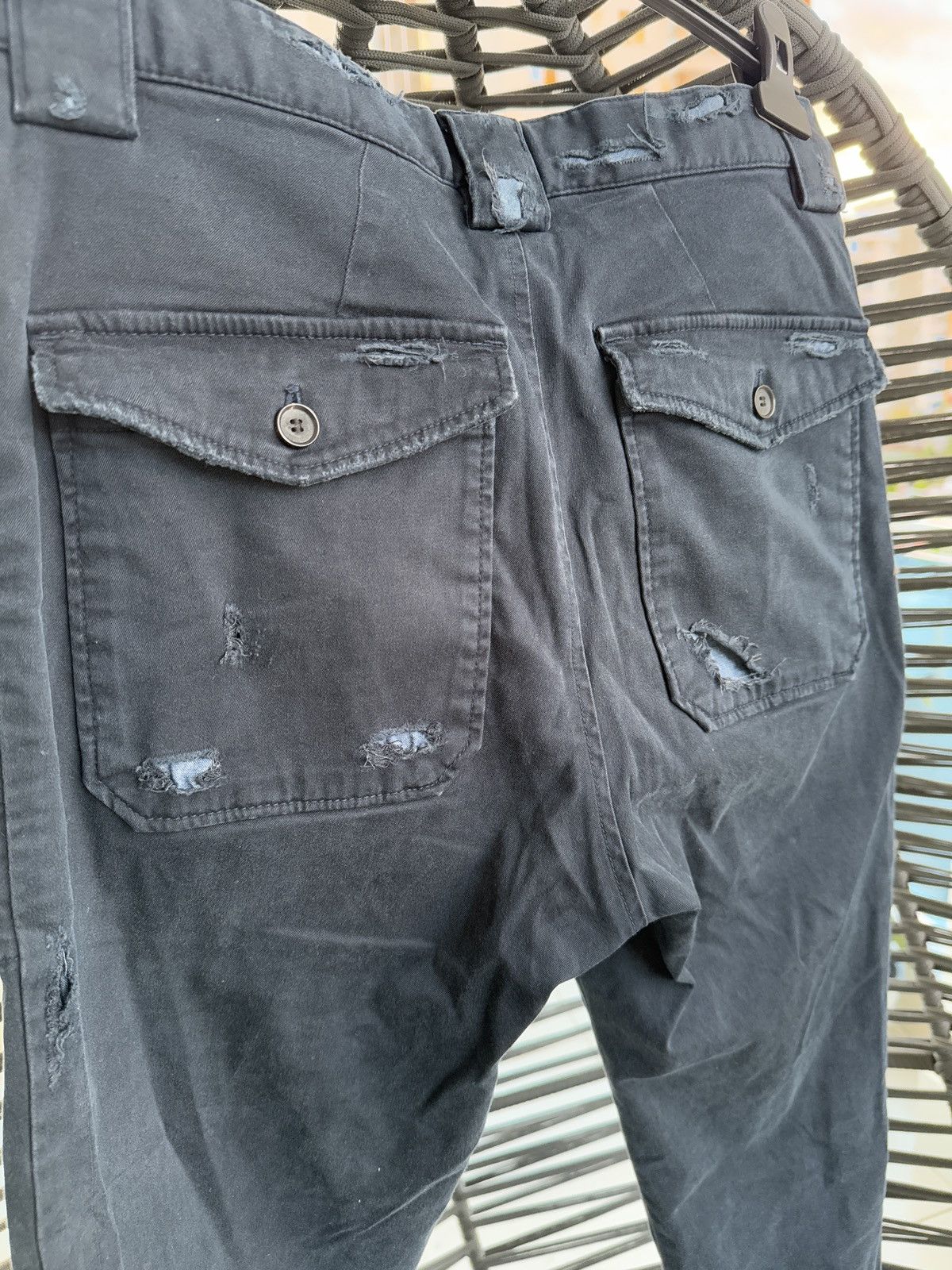 Maison MIHARA YASUHIRO Blue distressed chinos Size US 29 - 4 Thumbnail