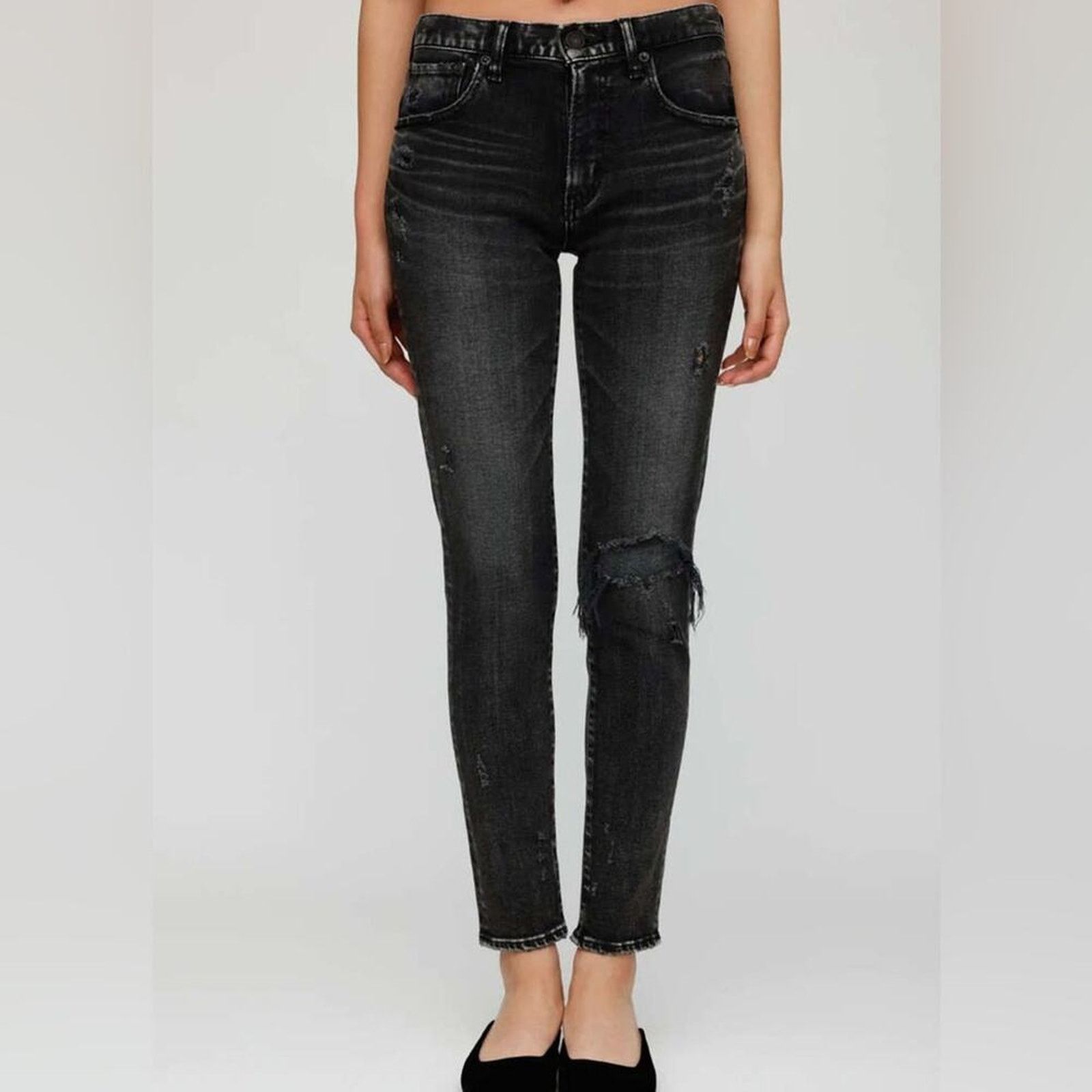 MOUSSY Moussy Vintage Lenwood Skinny in Distressed Black size 23 Size 23" - 1 Thumbnail
