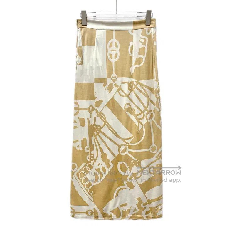 Hermes Hermes Color-blocked lock printed slit mulberry silk knitt Size 24" / US 00 / IT 34 - 2 Thumbnail