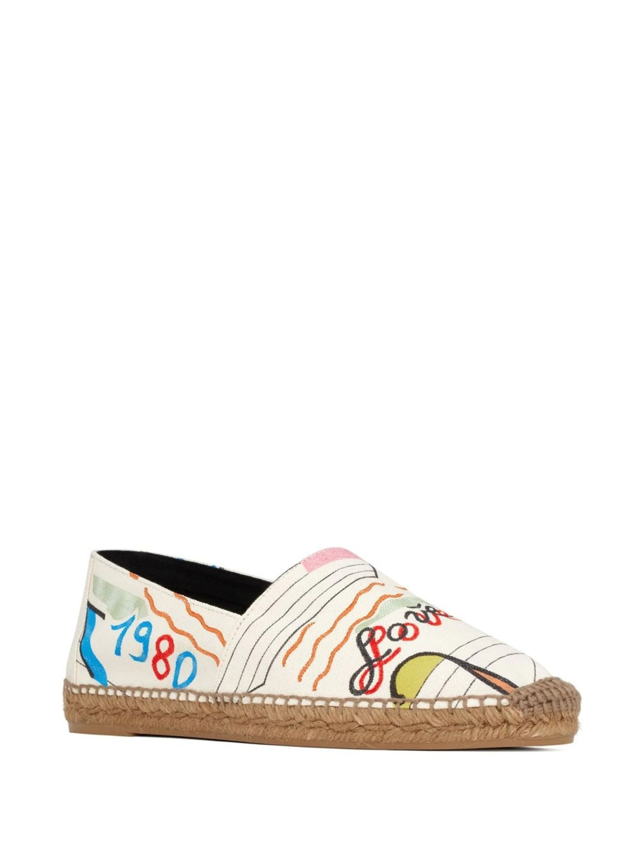 Saint Laurent Paris o1bcso1str1224 Cassandre Embroidered Espadrilles in White Size US 8 / EU 41 - 2 Thumbnail