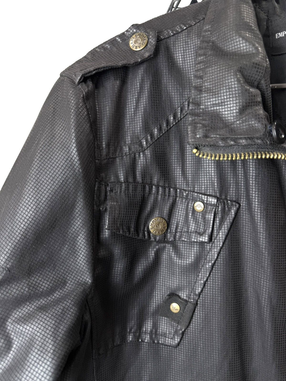 Emporio Armani Vintage Emporio Armani Archive Coated Jacket Leather Style Size US M / EU 48-50 / 2 - 8 Thumbnail