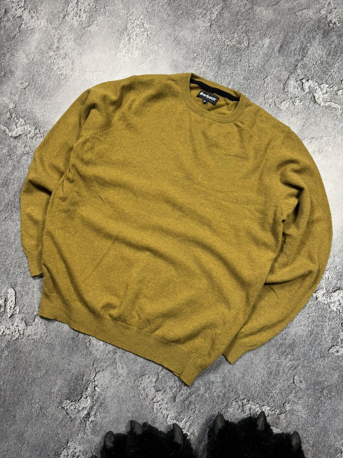 Barbour Barbour Essential Wool Crew Neck Sweater — Mustard Yellow Size US XXL / EU 58 / 5 - 1 Thumbnail