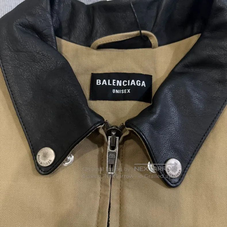 Balenciaga Balenciaga Leather-collared double-B Carhartt washed jacke Size US L / EU 52-54 / 3 - 3 Thumbnail