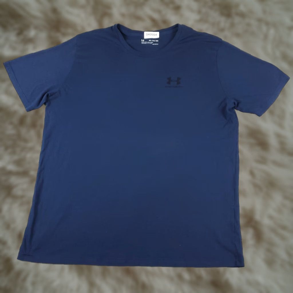Under Armour Under Armour T Shirt Mens 2XL Blue Active Wear Out Short Sleeve Shirt Crew Neck Pullover Logo Basic Sports Size US XXL / EU 58 / 5 - 1 Thumbnail