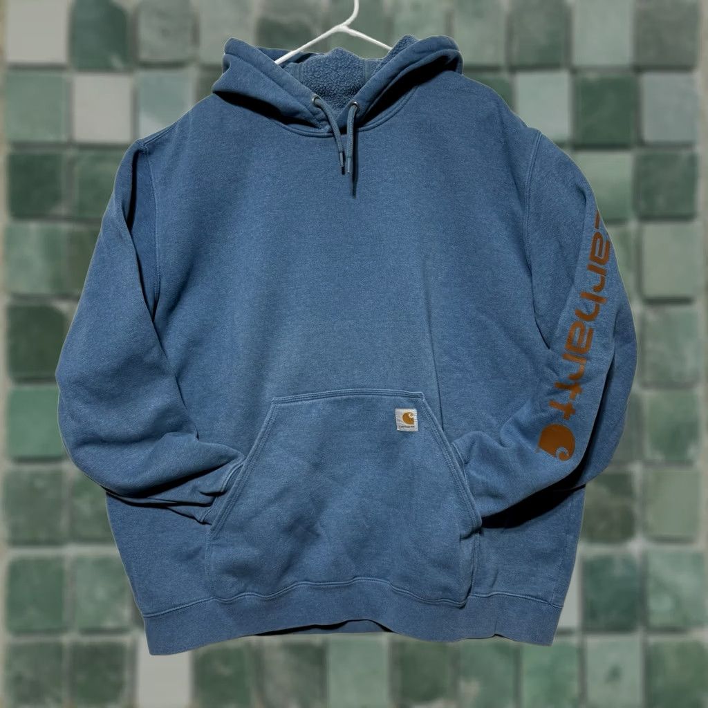 Carhartt Carhartt Sweatshirt Hooded Logo K288 137 Original Fit Blue 2XL Men Pullover Cotton Blend Regular Hoodie Sweatshirt Logo 2XL Mens Size US XXL / EU 58 / 5 - 1 Thumbnail