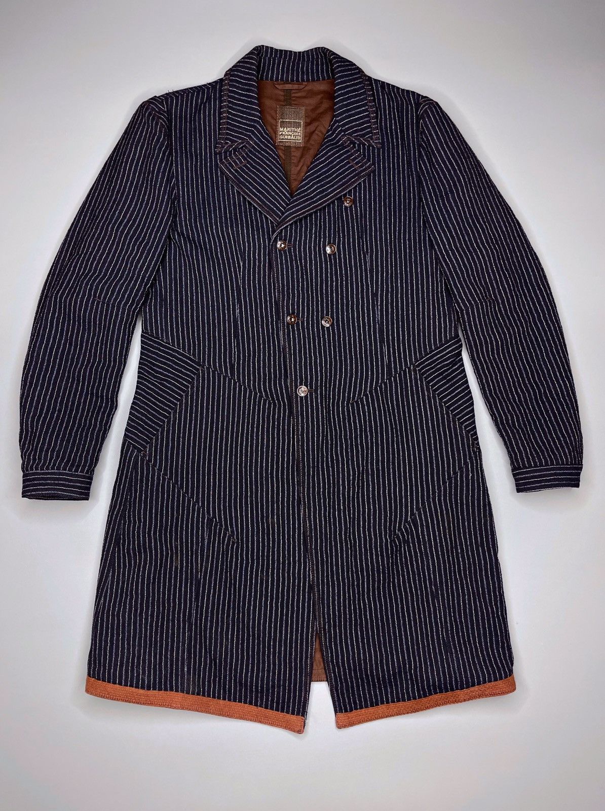 Marithe + Francois Girbaud Marithe Francols Girbaud Hickory Asymmetric Denim Jacket Size US M / EU 48-50 / 2 - 1 Thumbnail