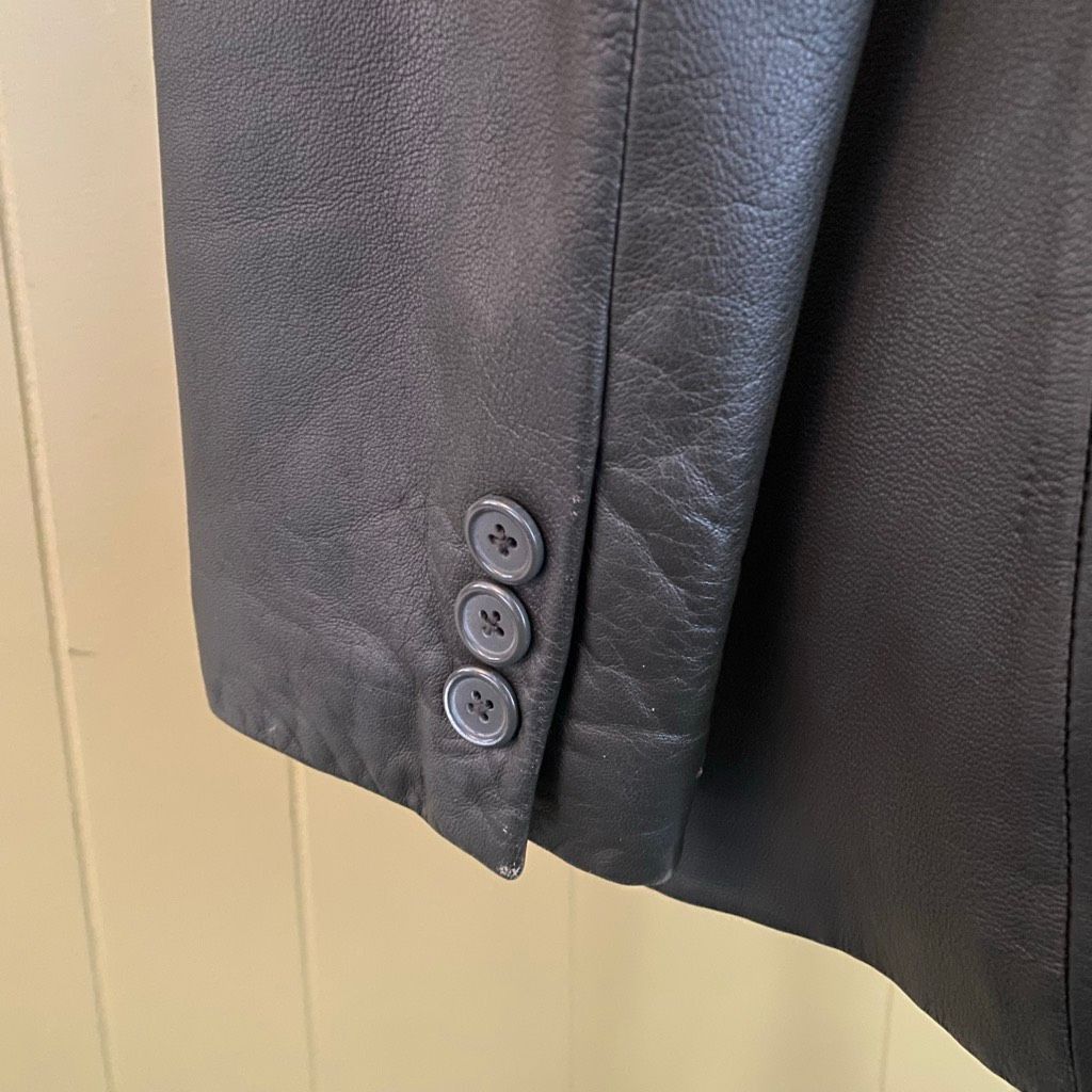 Preston & York Preston & York women M 3 button grey leather jacket w/orange satin lining Size M / US 6-8 / IT 42-44 - 6 Thumbnail