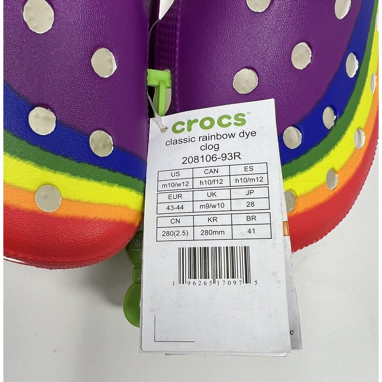 Crocs Crocs Classic Rainbow Clog Unisex Shoes Men: 10 Women: 12 Size US 10 / IT 40 - 2 Thumbnail