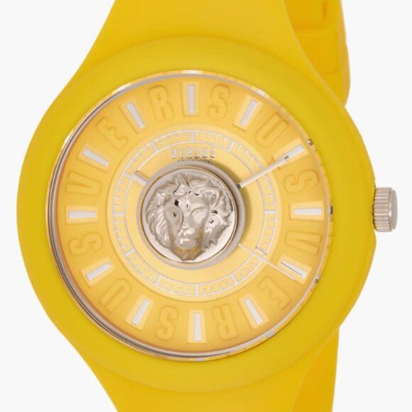 Versus Versace Fire Island Lion Silicone Strap Watch 44mm Yellow Size ONE SIZE - 2 Thumbnail