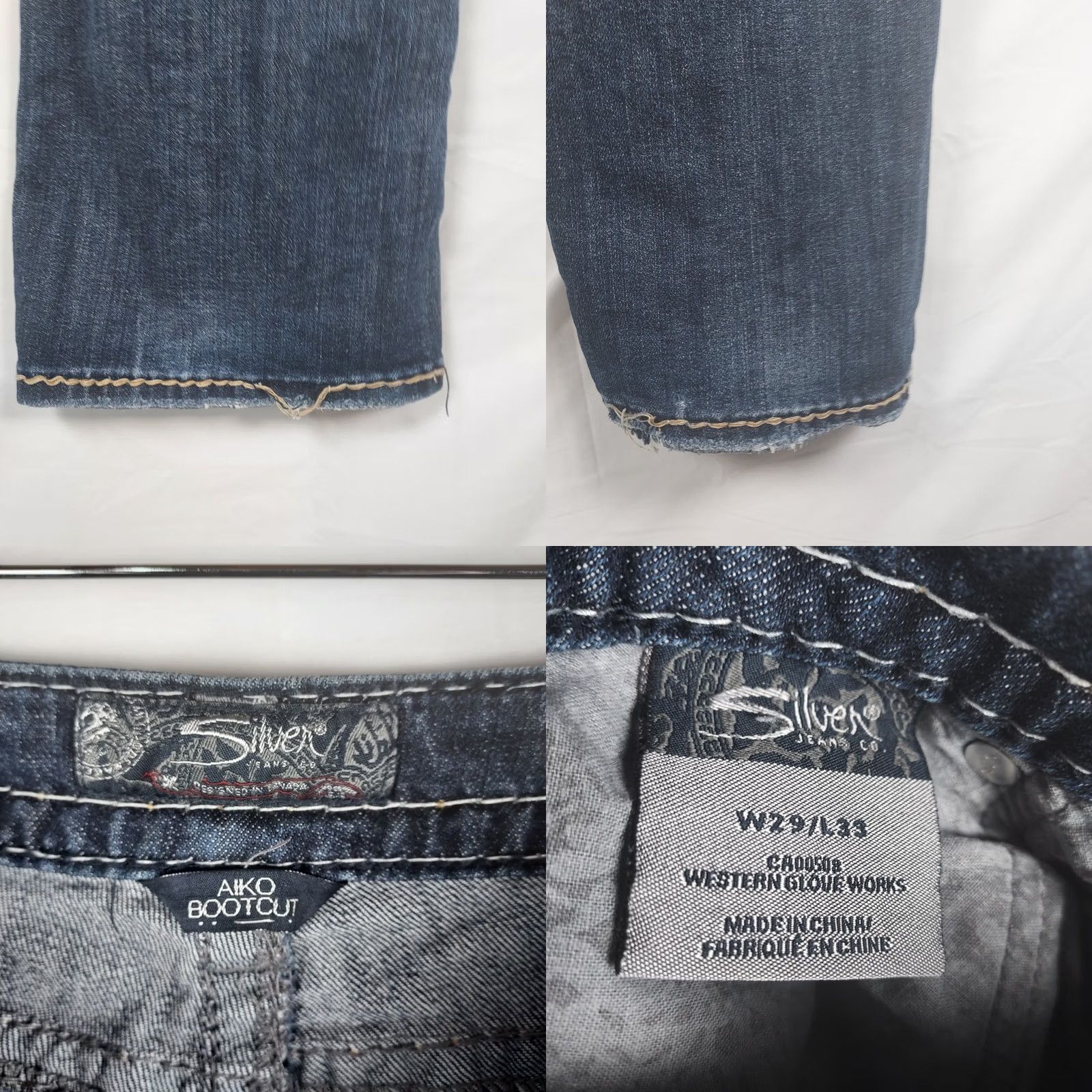 Silver Jeans Co. Silver Jeans Aiko Bootcut Jeans Women’s W29 L33 Mid Rise Distressed Denim Blue Jeans with Zip 5-Pocket Design Regular Fit Buttonless Size 29" - 9 Thumbnail