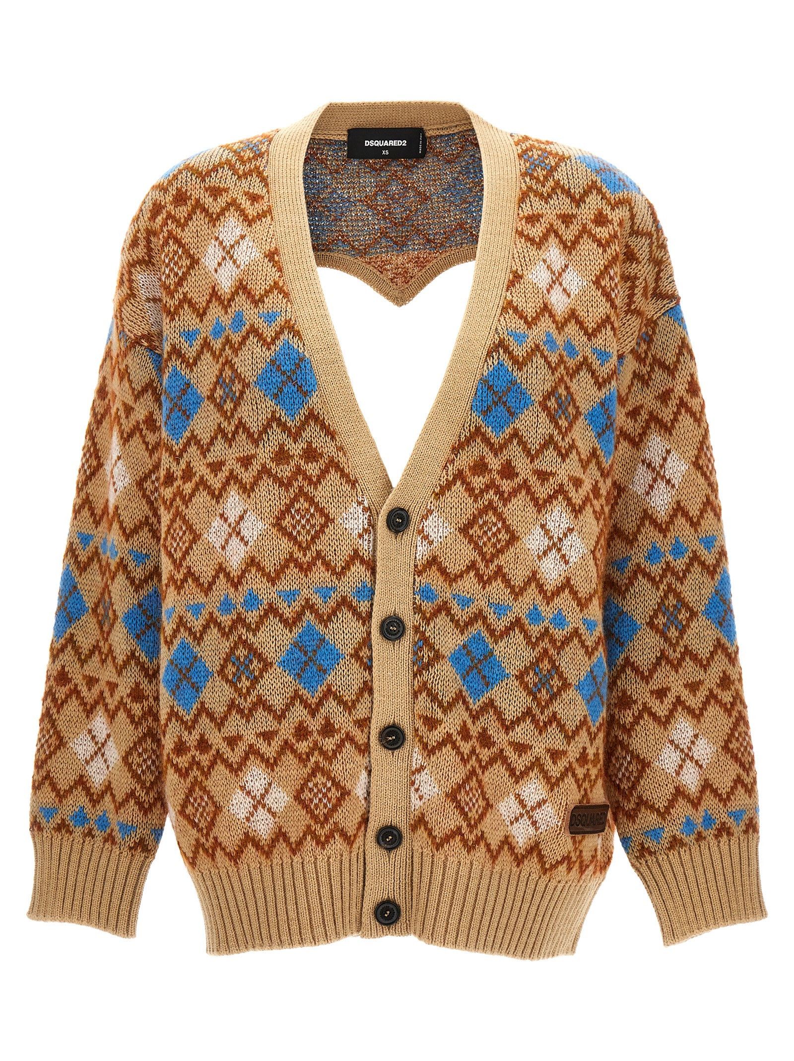 Dsquared2 'Heart Vintage Shetland' Cardigan Size XXS / US 00 / IT 34 - 1 Thumbnail