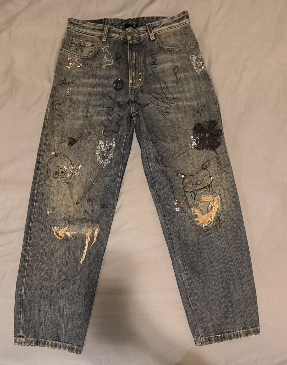 Balenciaga Balenciaga Rhinestone Jeans Japan Version Size US 30 / EU 46 - 1 Thumbnail