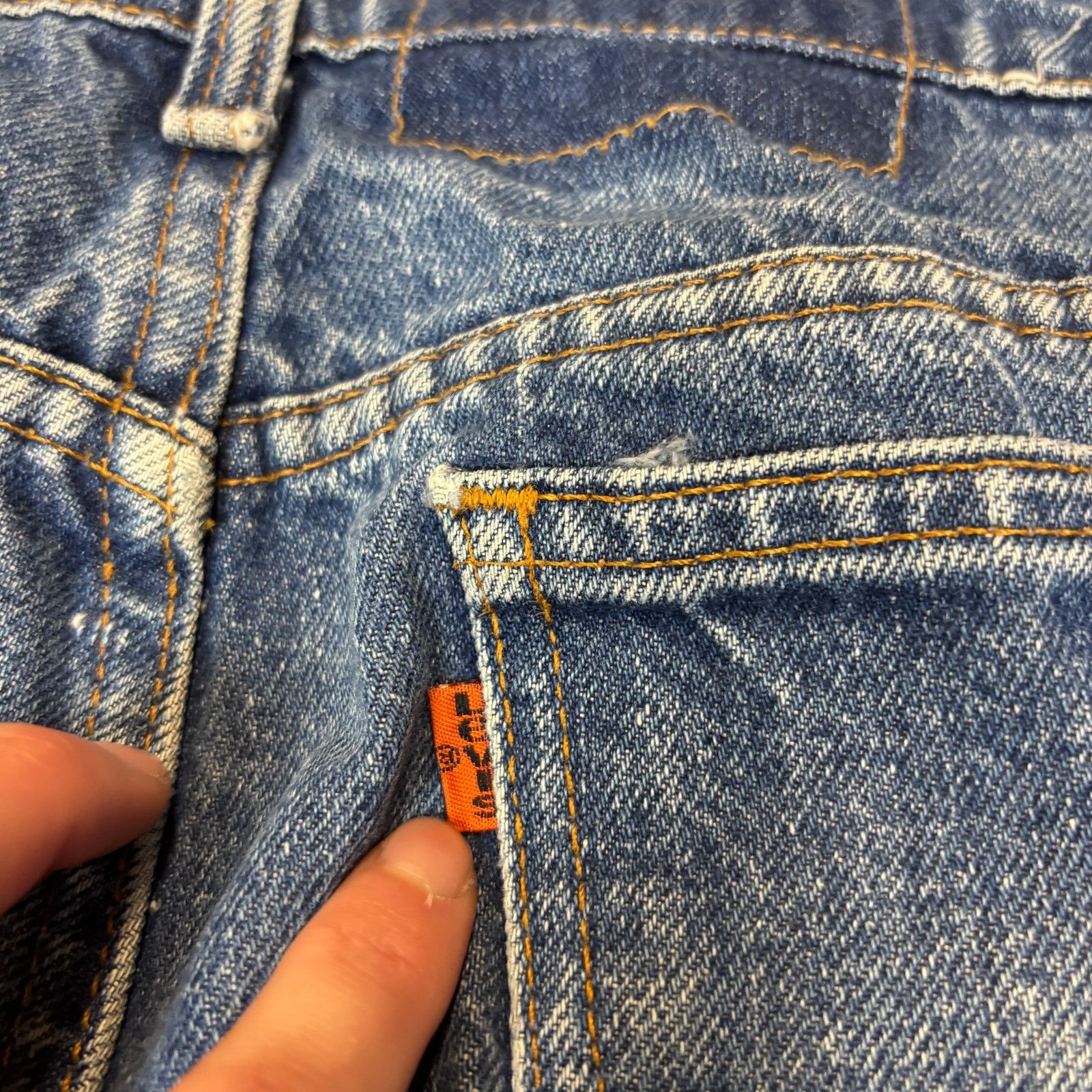 Levi's × Vintage VTG 80s Levi's 517 Orange Tab Boot Cut Jeans 38x32 (36x30) Size US 38 / EU 54 - 5 Thumbnail