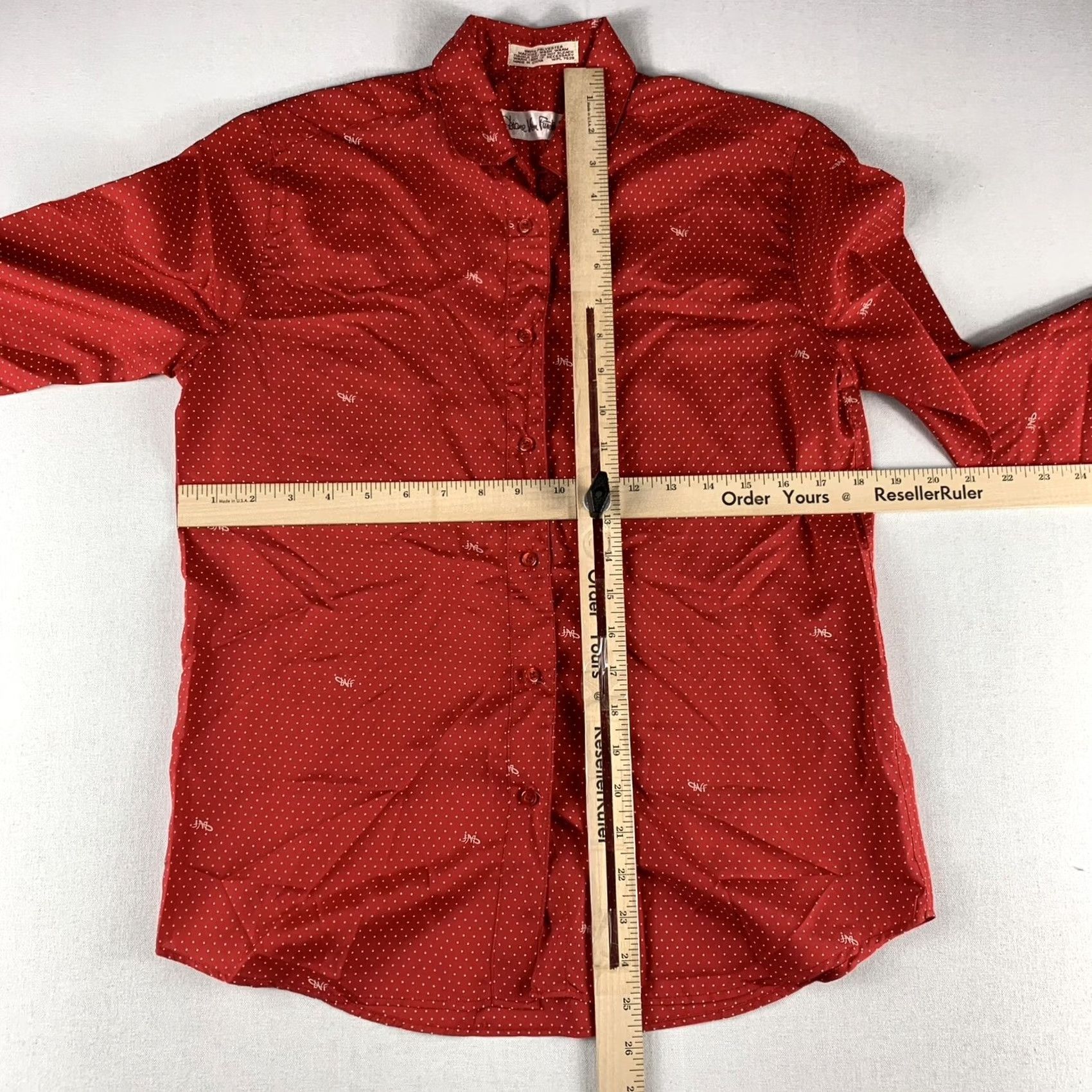 Diane von Furstenberg Diane von Furstenberg Shirt WOMENS SIZE 8 RED COLLAR POLKA DOT BUTTON UP Size M / US 6-8 / IT 42-44 - 5 Thumbnail