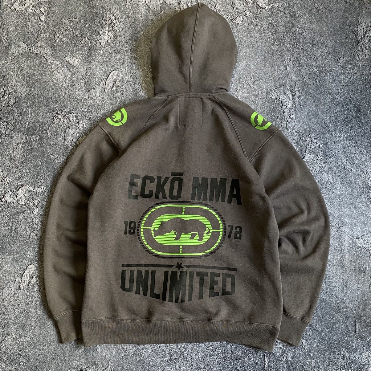 Vintage Ecko Unlimited Zip-Up Logo Gray Men’s Hoodie Size XL