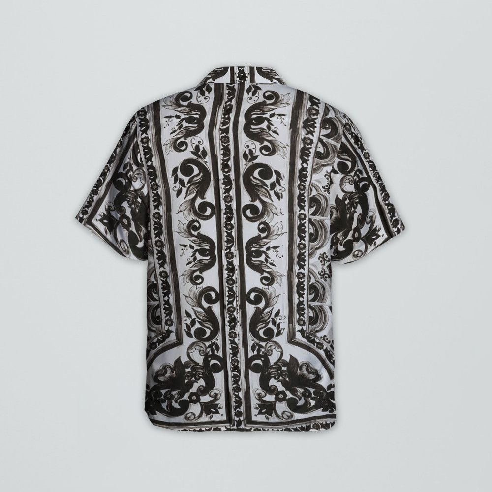Designer Majolica-Print Poplin Martini Shirt Size US M / EU 48-50 / 2 - 2 Thumbnail