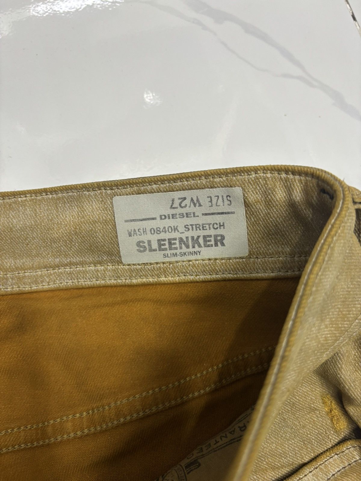 Diesel 💥Diesel Vintage Slim Skinny Distressed Jeans Tan Fade Size US 28 / EU 44 - 11 Thumbnail